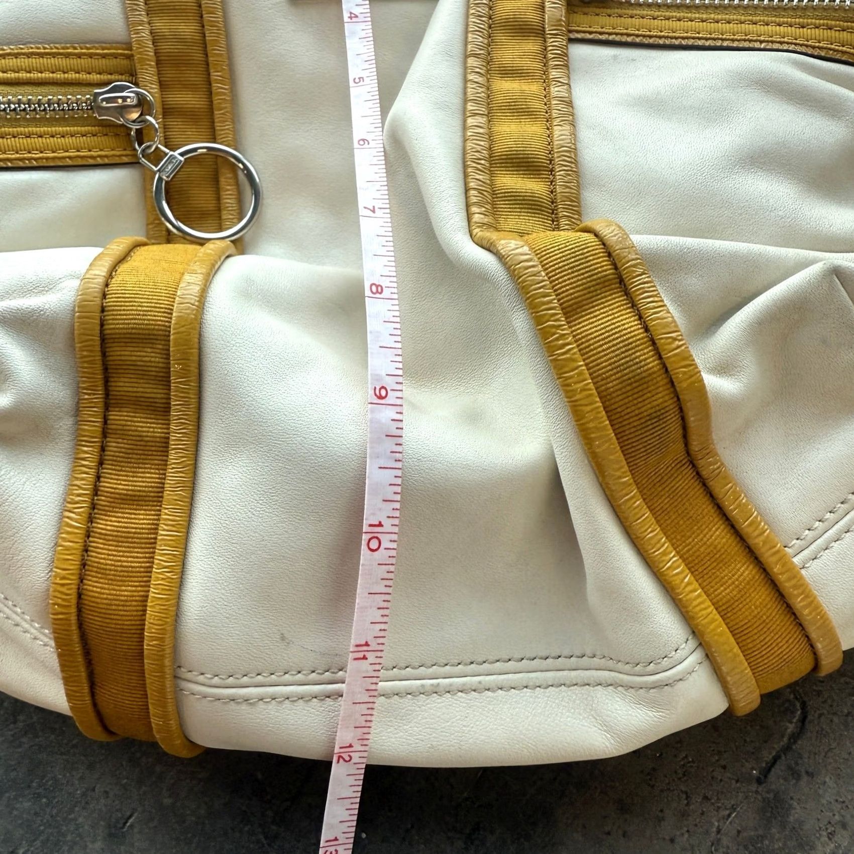 Coach VINTAGE Coach Poppy Spotlight Shoulder Bag Crossbody Womens White Yellow Leather Msrp 400 Size ONE SIZE - 6 Thumbnail