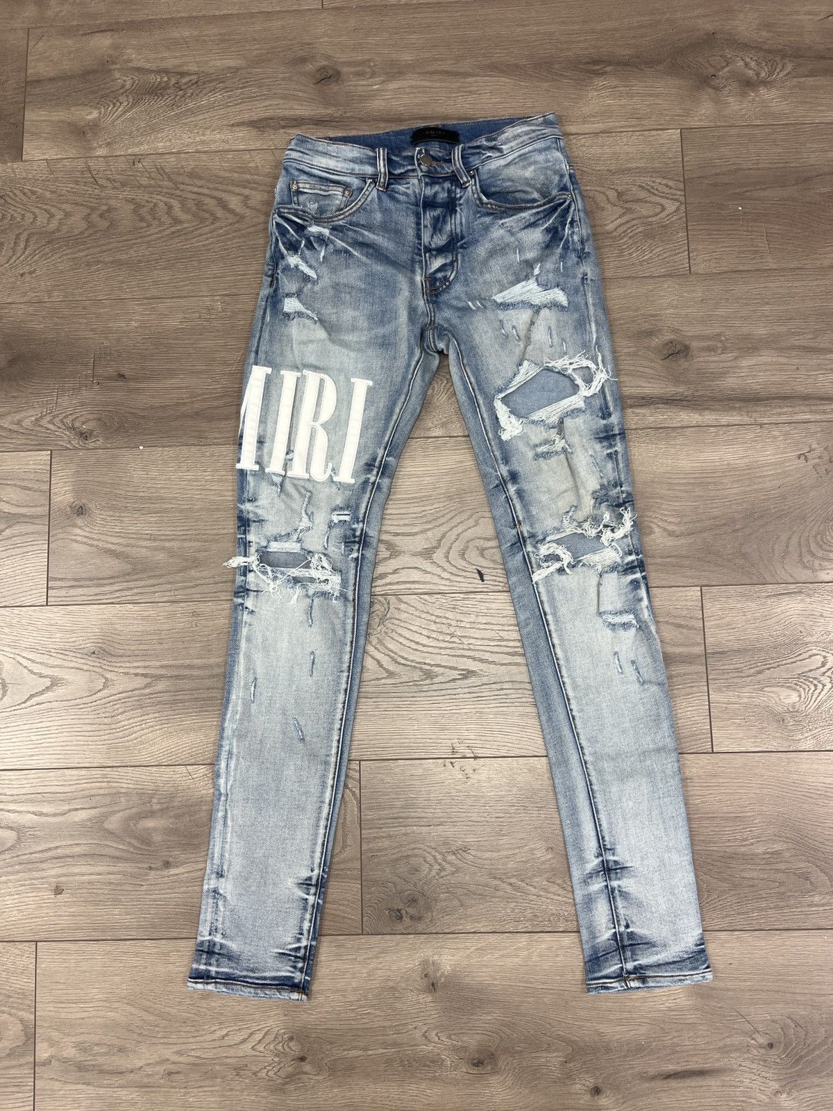 Amiri Blue Amiri Jeans Side Logo Size US 29 - 1 Thumbnail