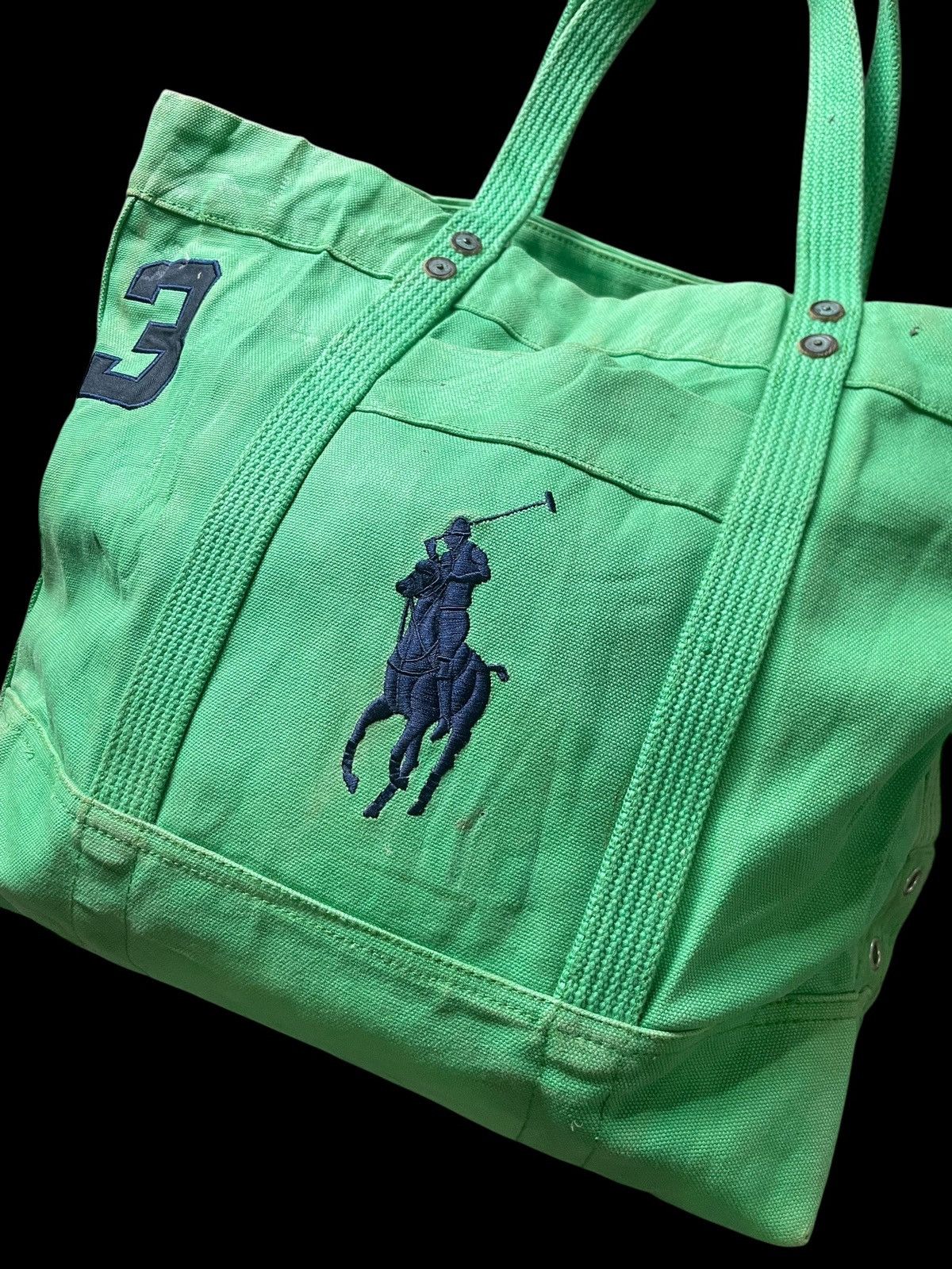 Japanese Brand POLO Ralph Lauren Canvas Tote Bag (79) Size ONE SIZE - 3 Thumbnail