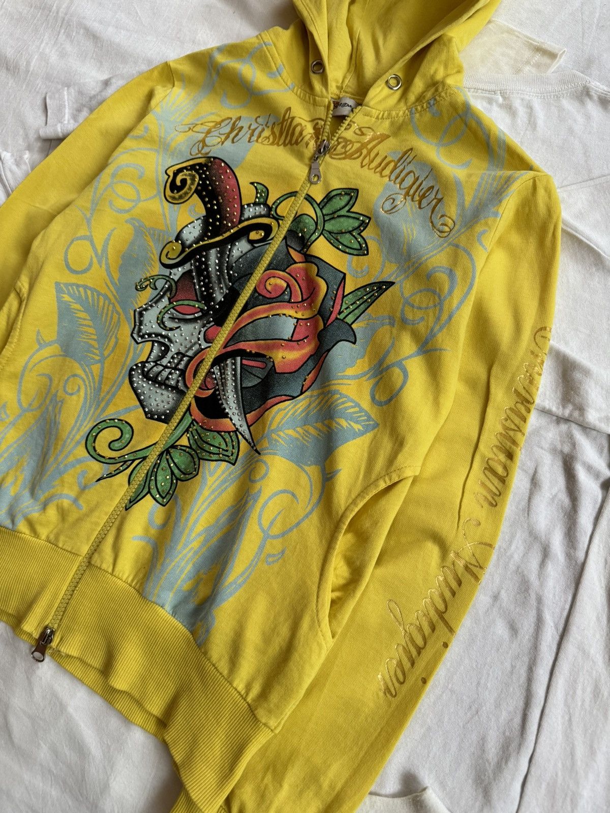 Christian Audigier × Ed Hardy × Vintage Vintage Y2K Ed Hardy by Christian Audigier Women’s Hoodie Size L / US 10 / IT 46 - 4 Thumbnail