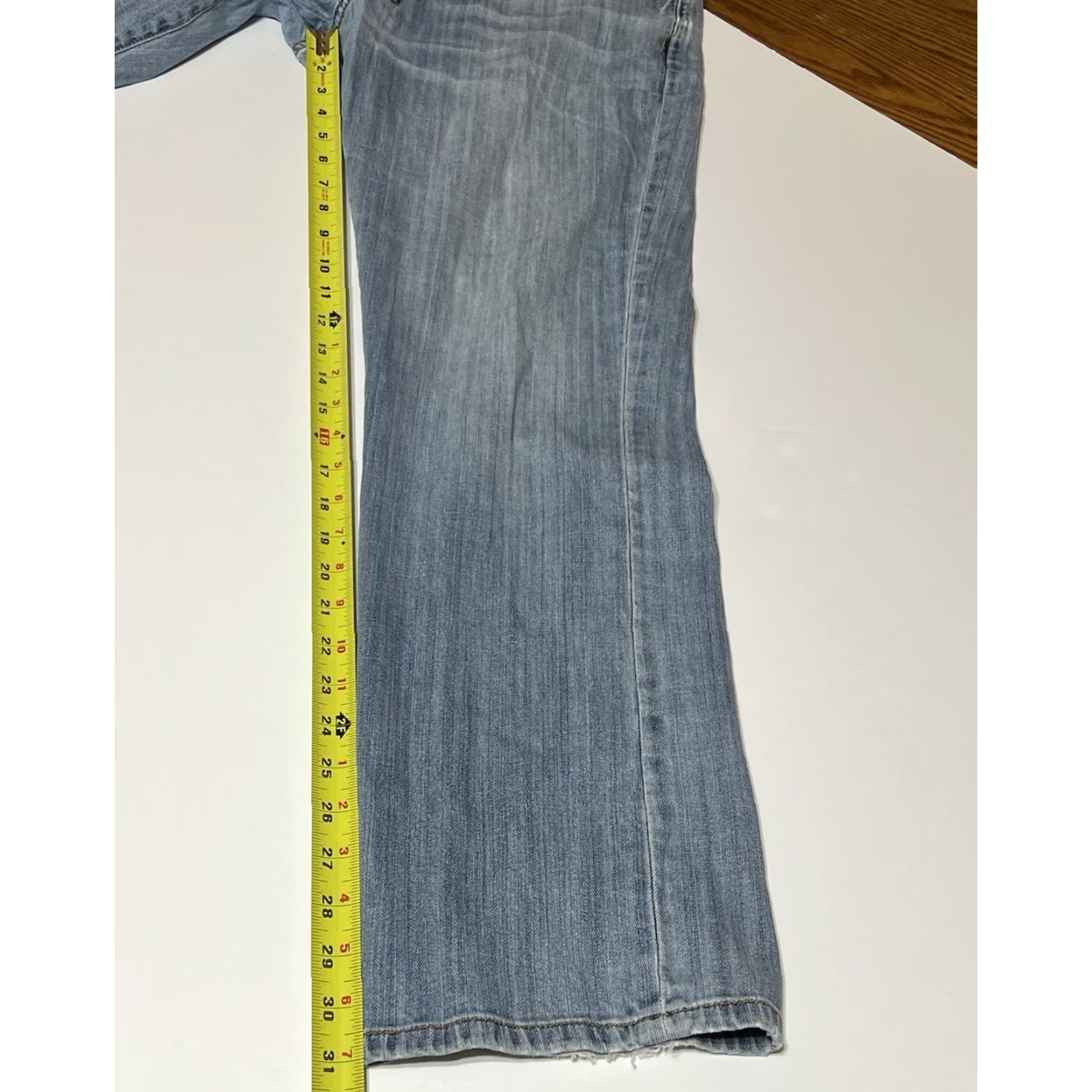 Lucky Brand Lucky Brand 221 Original Boot Jean Mens Regular 36x31 Blue Distressed 5-Pocket Denim Zipper Button Logo Size US 36 / EU 52 - 5 Thumbnail