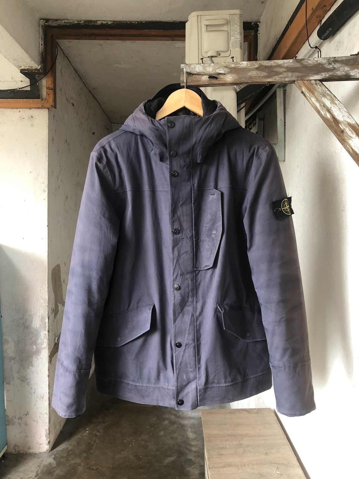 image of Stone Island Autum/winter 2013 Distressed Jacket in Grey, Men's (Size Medium)