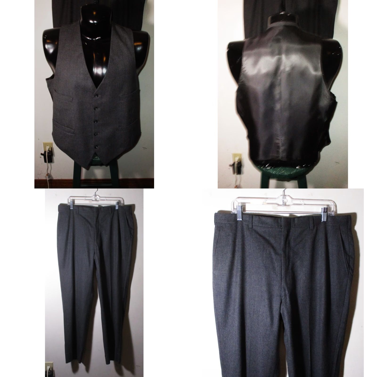 Vintage ATWOOD Suit Men Size 40R 36X30 Gray 100% Wool 3 Pc Size 40R - 8 Thumbnail