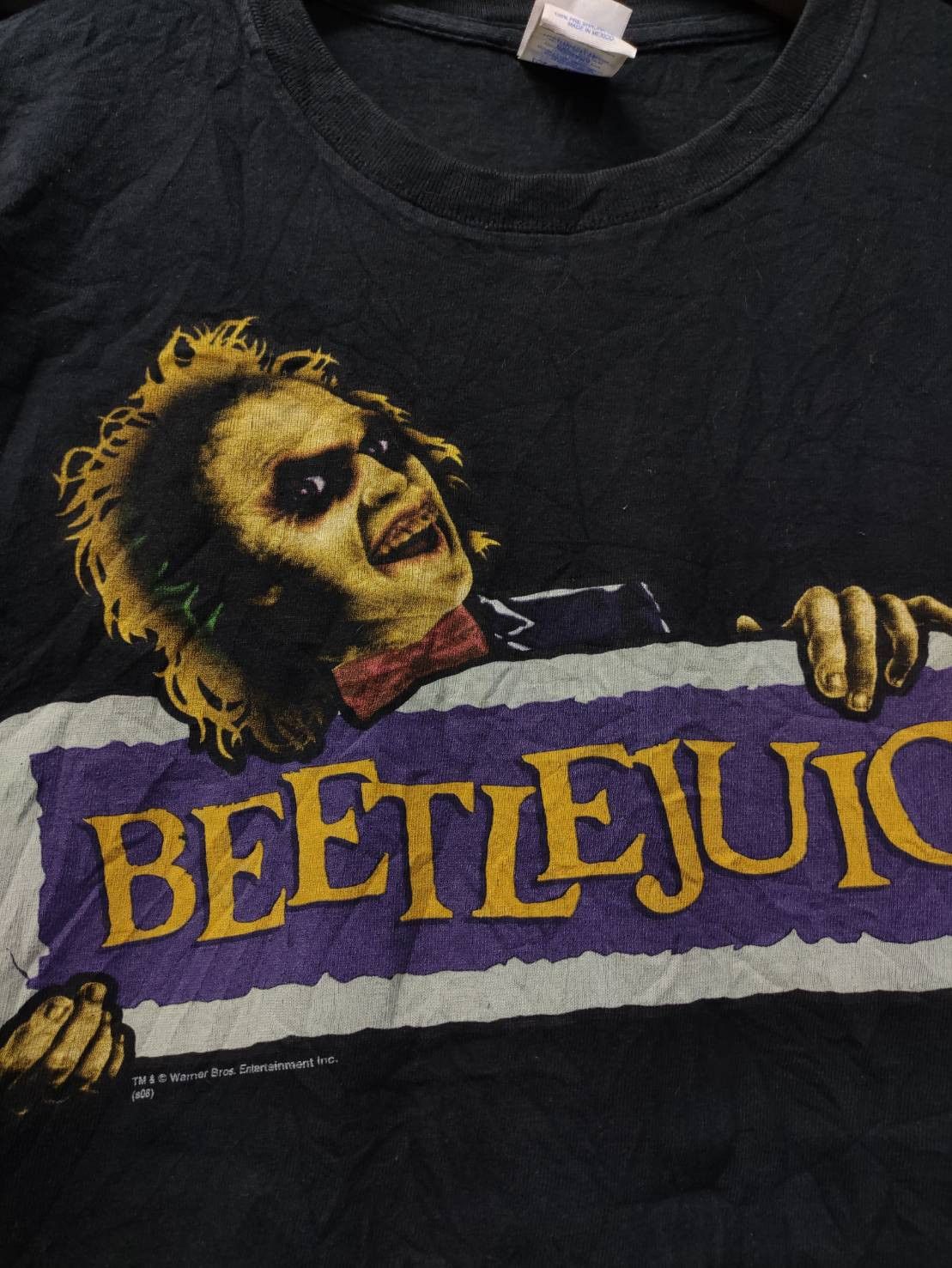 Warner Bros Vtg 00's Beetlejuice Tim Burton Movie Promo T-Shirt Size US M / EU 48-50 / 2 - 3 Thumbnail