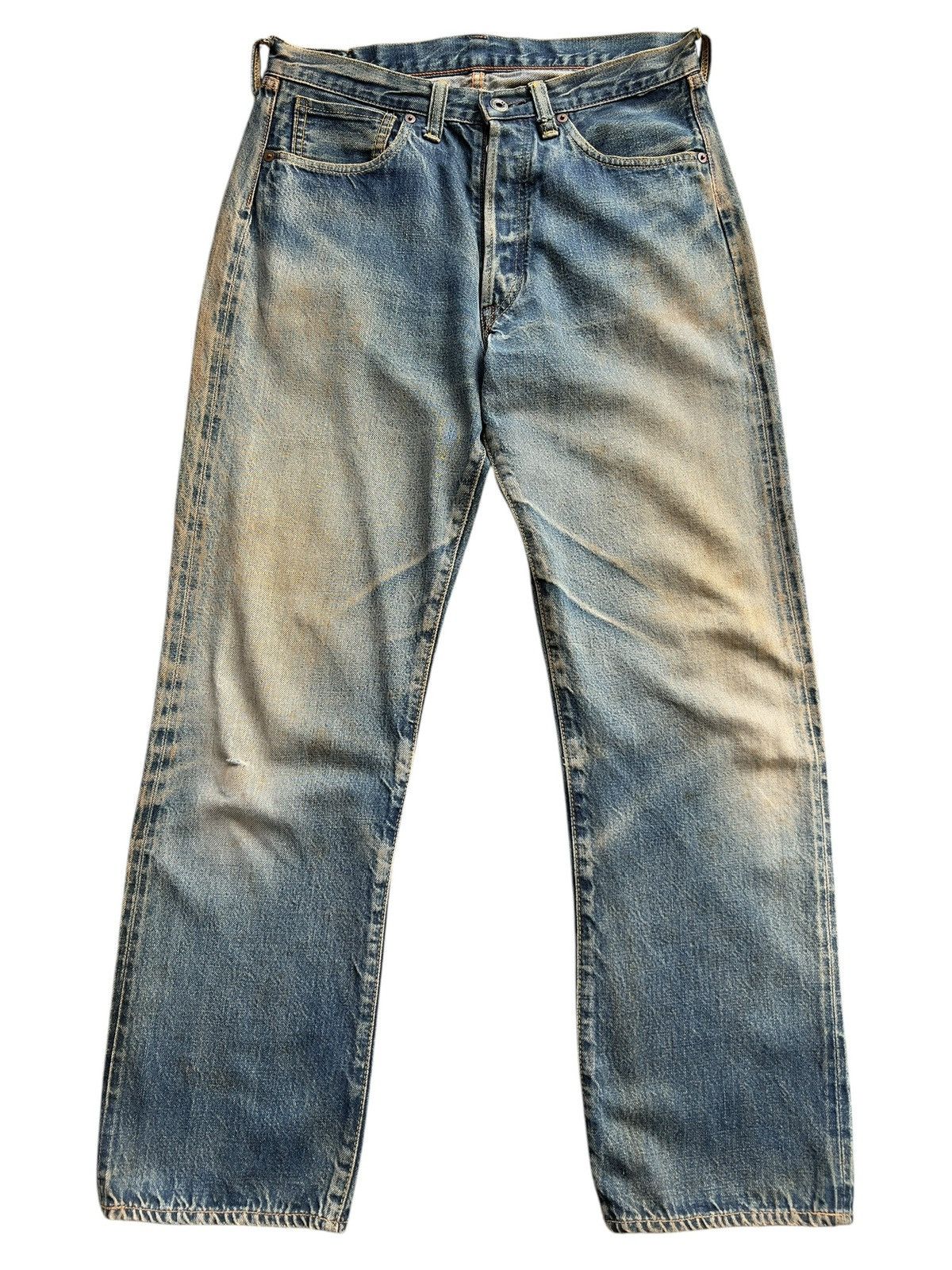 The Real McCoy's Vintage Mccoy Distressed Mudwash Denim Jeans 31x29 Size US 31 - 2 Thumbnail