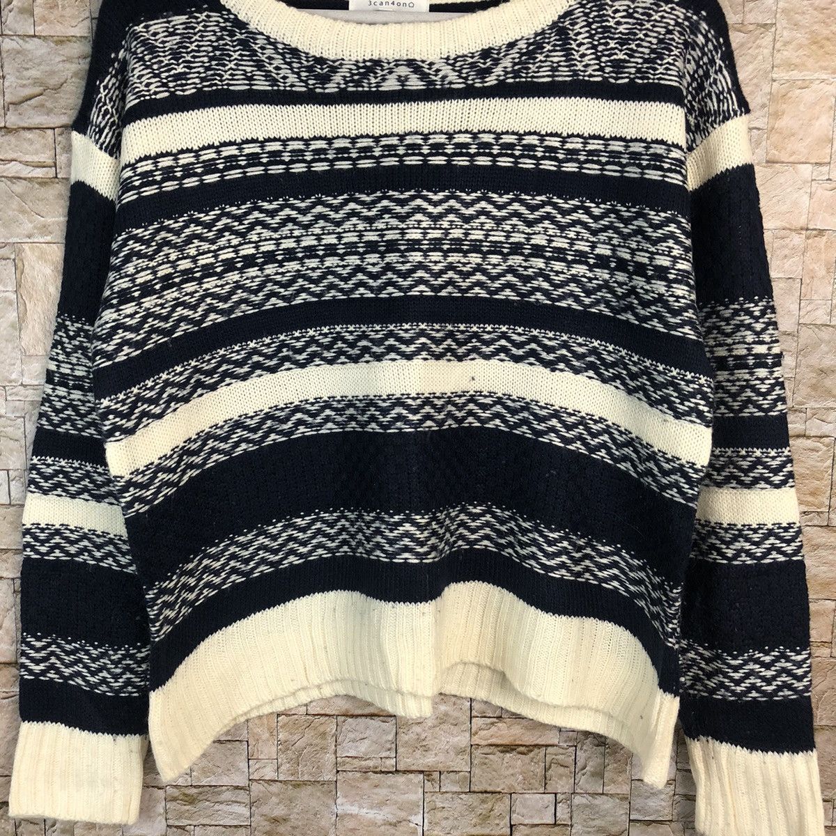 Homespun Knitwear 3 Can 4 Ono Dark Blue stripe Knitwear #A895 Size S / US 4 / IT 40 - 6 Thumbnail