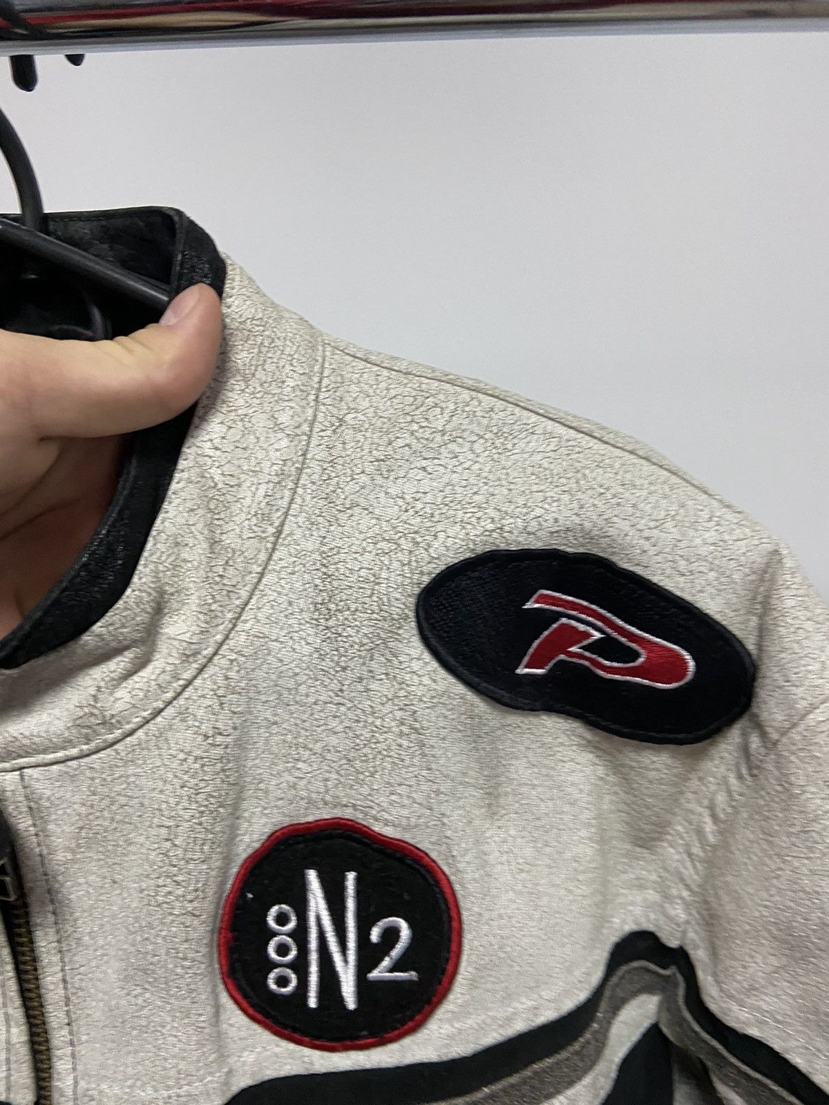 Vintage Moto team leather jacket follow me I'm famous big logo Size US XXL / EU 58 / 5 - 14 Thumbnail