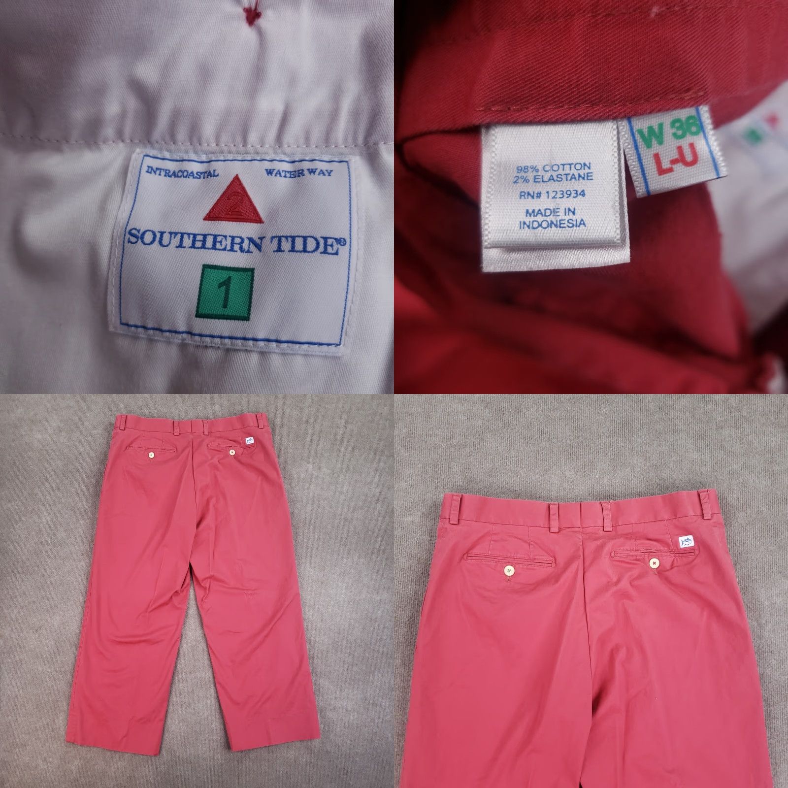 Southern Tide Southern Tide Mens Chino Pants 36x25 Extra Large Pink Straight Leg Size US 36 / EU 52 - 8 Thumbnail