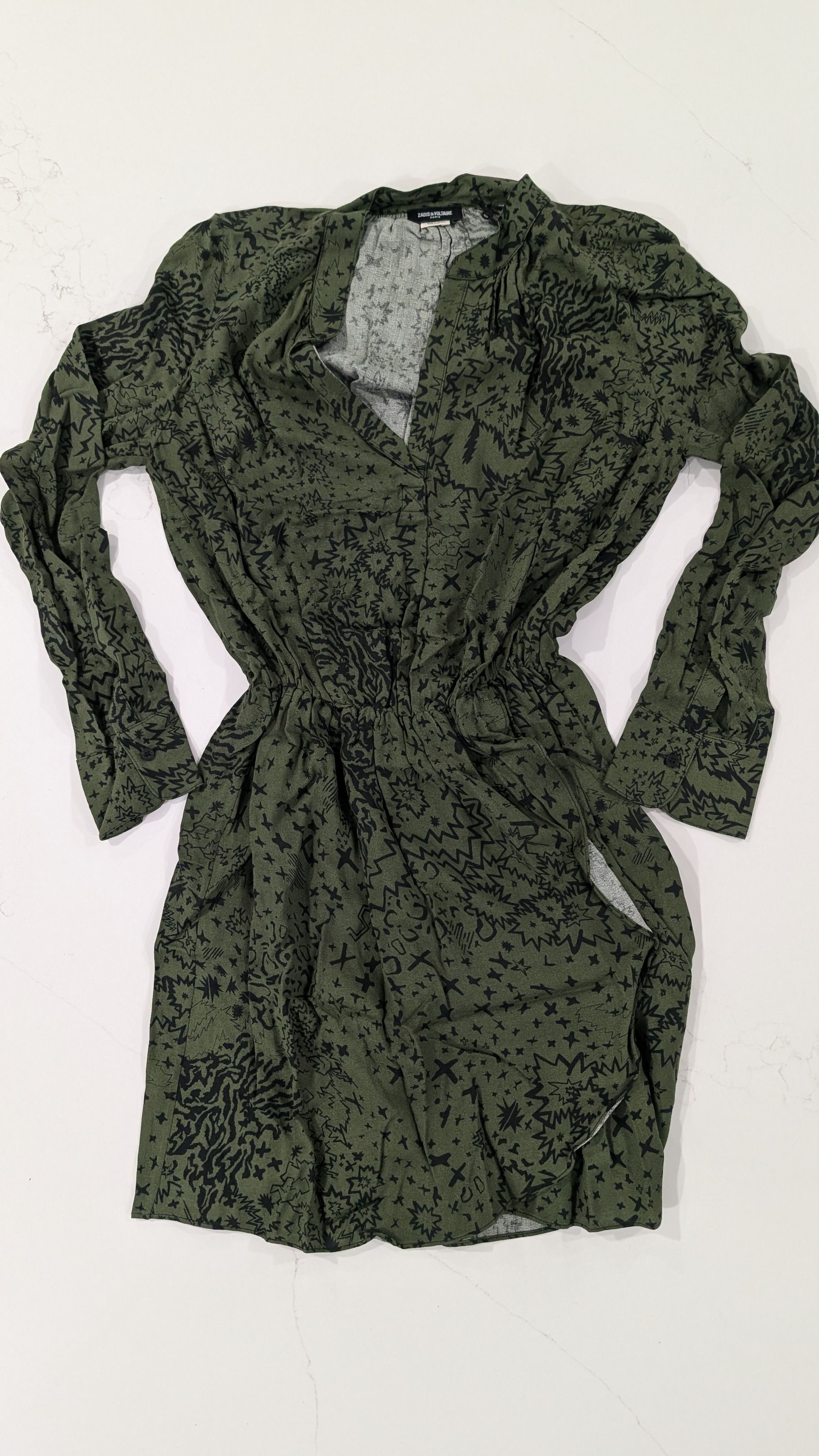Zadig & Voltaire Dress S Rinka Glam Rock Mini V-Neck
