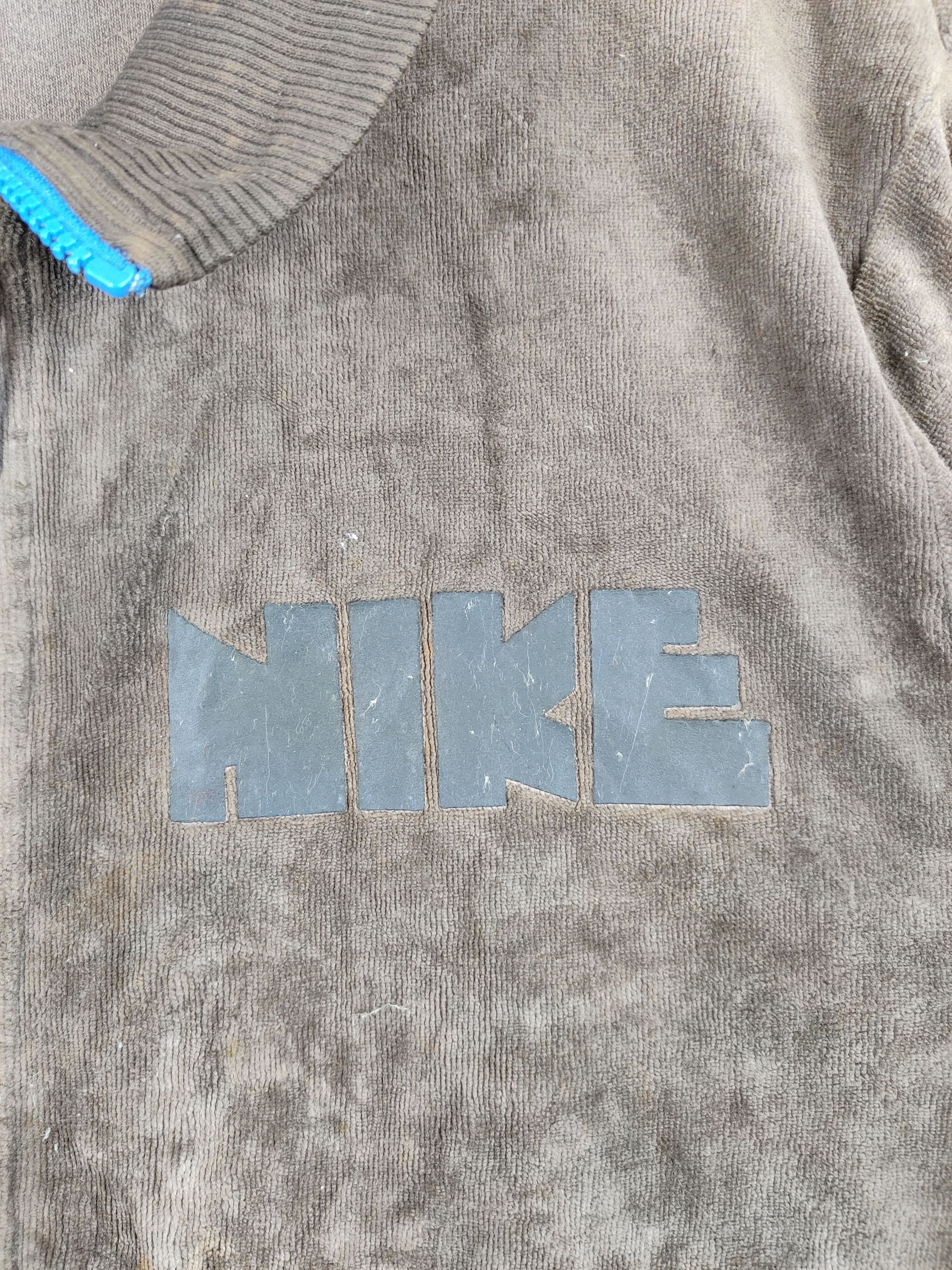 Nike Nice 🤎 Vintage Nike Velvet Zipper Sweater Jacket Size US XL / EU 56 / 4 - 7 Thumbnail