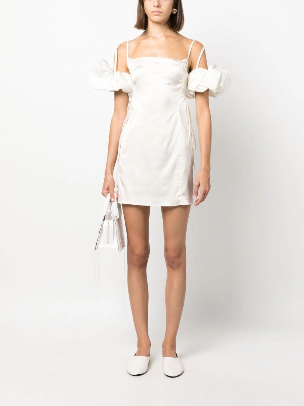 Jacquemus o1mle0824 La Mini Robe Chouchou Mini Dress in Off White Size S / US 4 / IT 40 - 2 Thumbnail