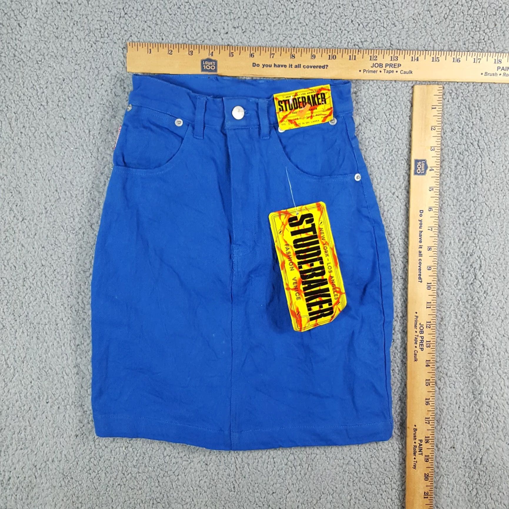Vintage VINTAGE Studebaker Denim Skirt Mini High Waist - Size 4 - Blue 90s - Womens Size 27" / US 4 / IT 40 - 6 Thumbnail