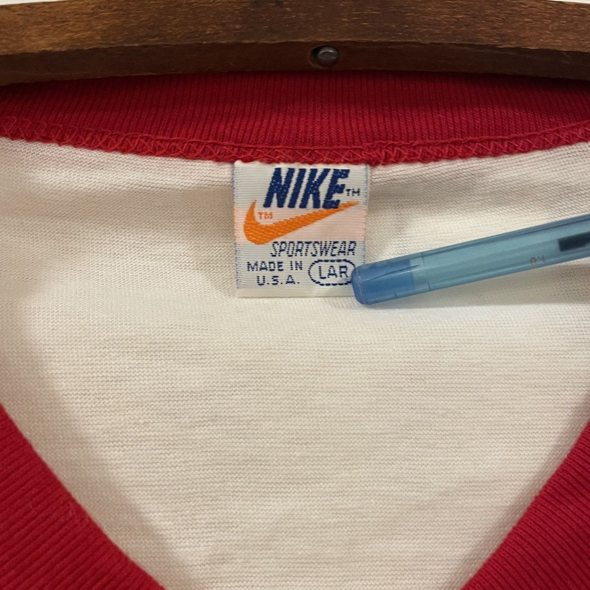 Nike Vintage 70s Nike Sportswear Long Sleeve Shirt USA Orange Tag Size US L / EU 52-54 / 3 - 4 Thumbnail