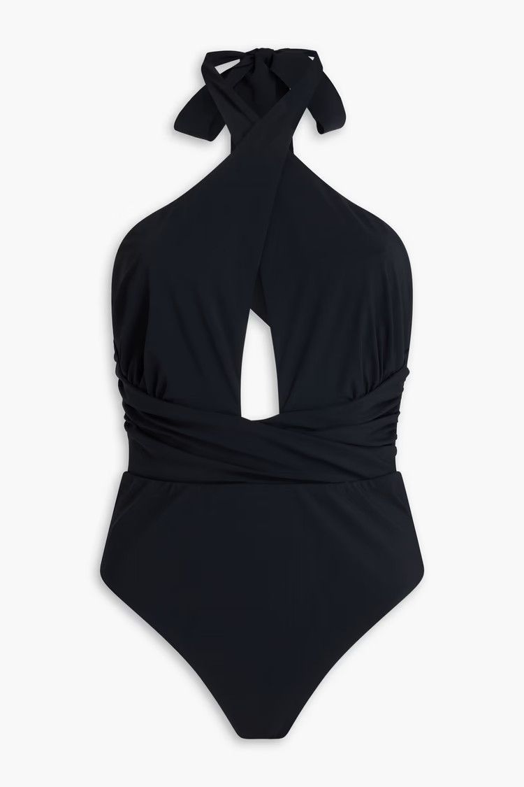 Zimmermann oc11z0725 Ruched Halterneck Swimsuit in Black Size XS / US 0-2 / IT 36-38 - 1 Thumbnail