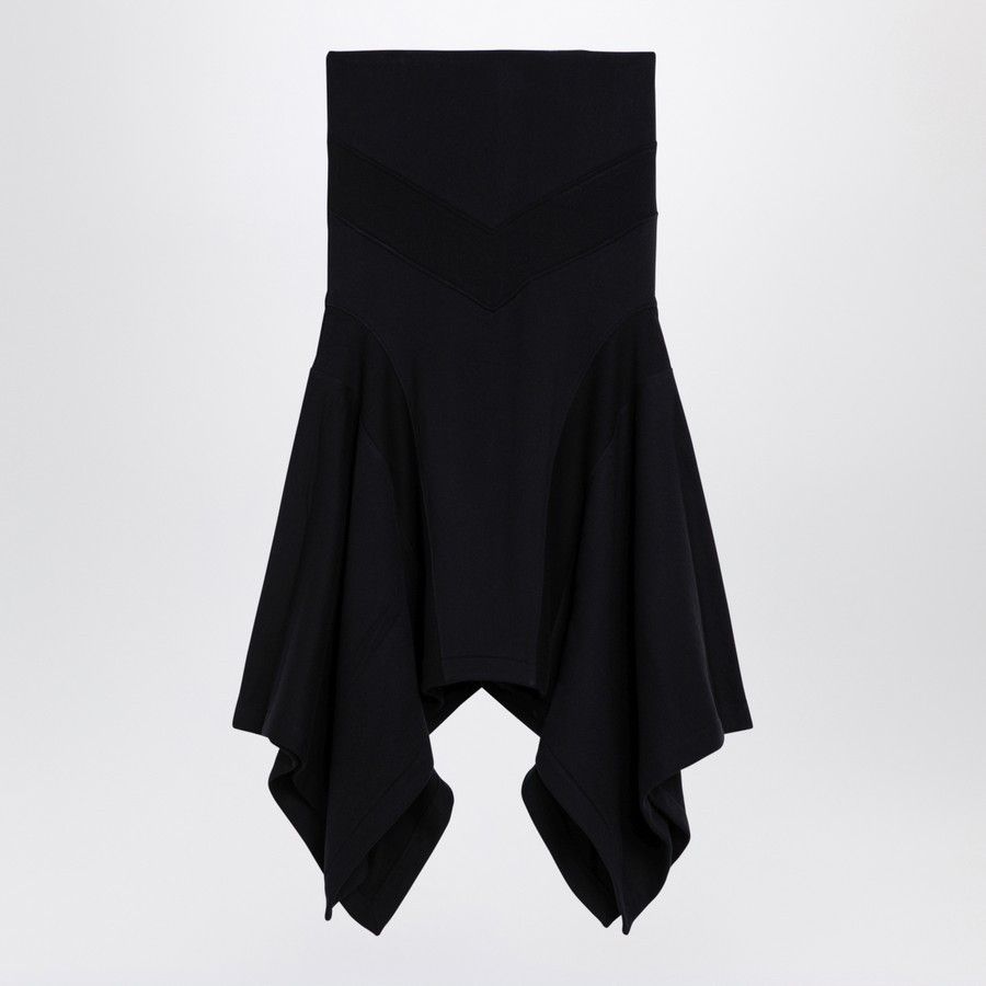 The Attico o1d2blof1024 Asymmetric Cotton Skirt In Black Size 28" / US 6 / IT 42 - 1 Thumbnail