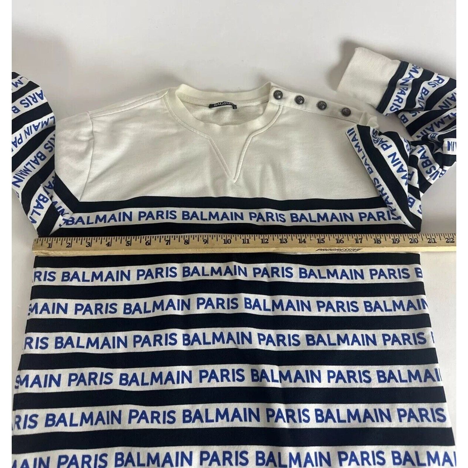 Balmain Permanently Stained Balmain Striped Sweatshirt Men’s SZ M Size US M / EU 48-50 / 2 - 4 Thumbnail