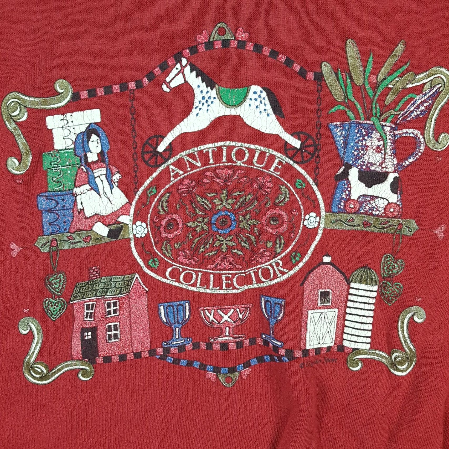 Vintage VINTAGE Gopher Sweatshirt Barn Farm Crewneck Sweatshirt Women L Red 90s Antique Collectible Pullover Crew Neck Casual Fall Winter Size L / US 10 / IT 46 - 3 Thumbnail