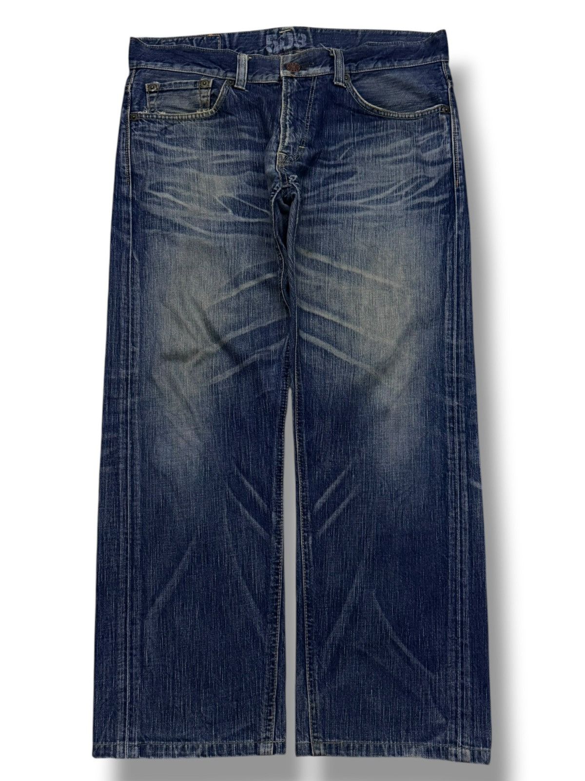 Edwin Vintage Edwin 503 Blue Trip Japan | Relaxed Straight | W37 Size US 37 - 2 Thumbnail
