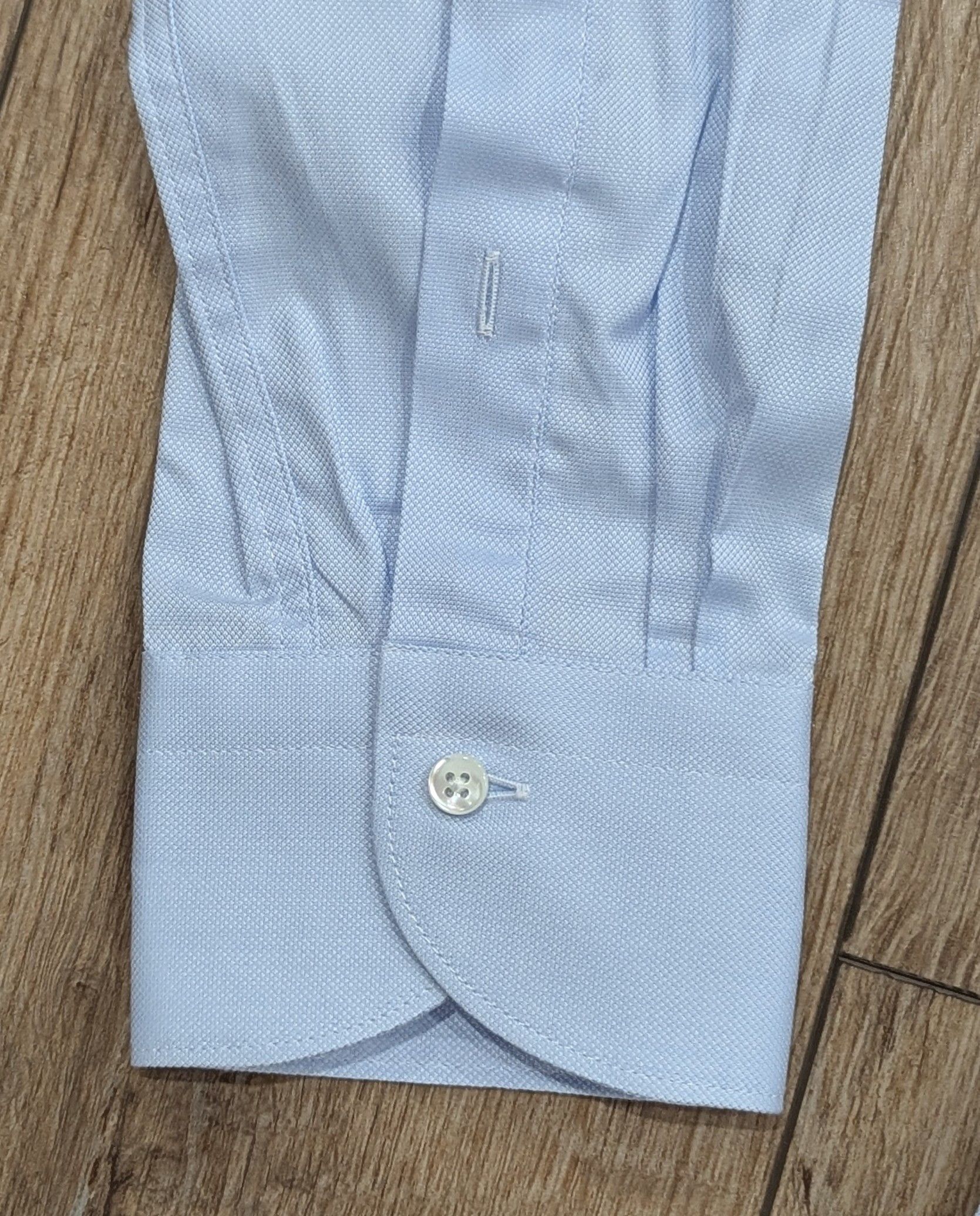 Canali CANALI Textured Cotton Dress Shirt Light Blue 45 US 17.75 Size US XXL / EU 58 / 5 - 4 Thumbnail