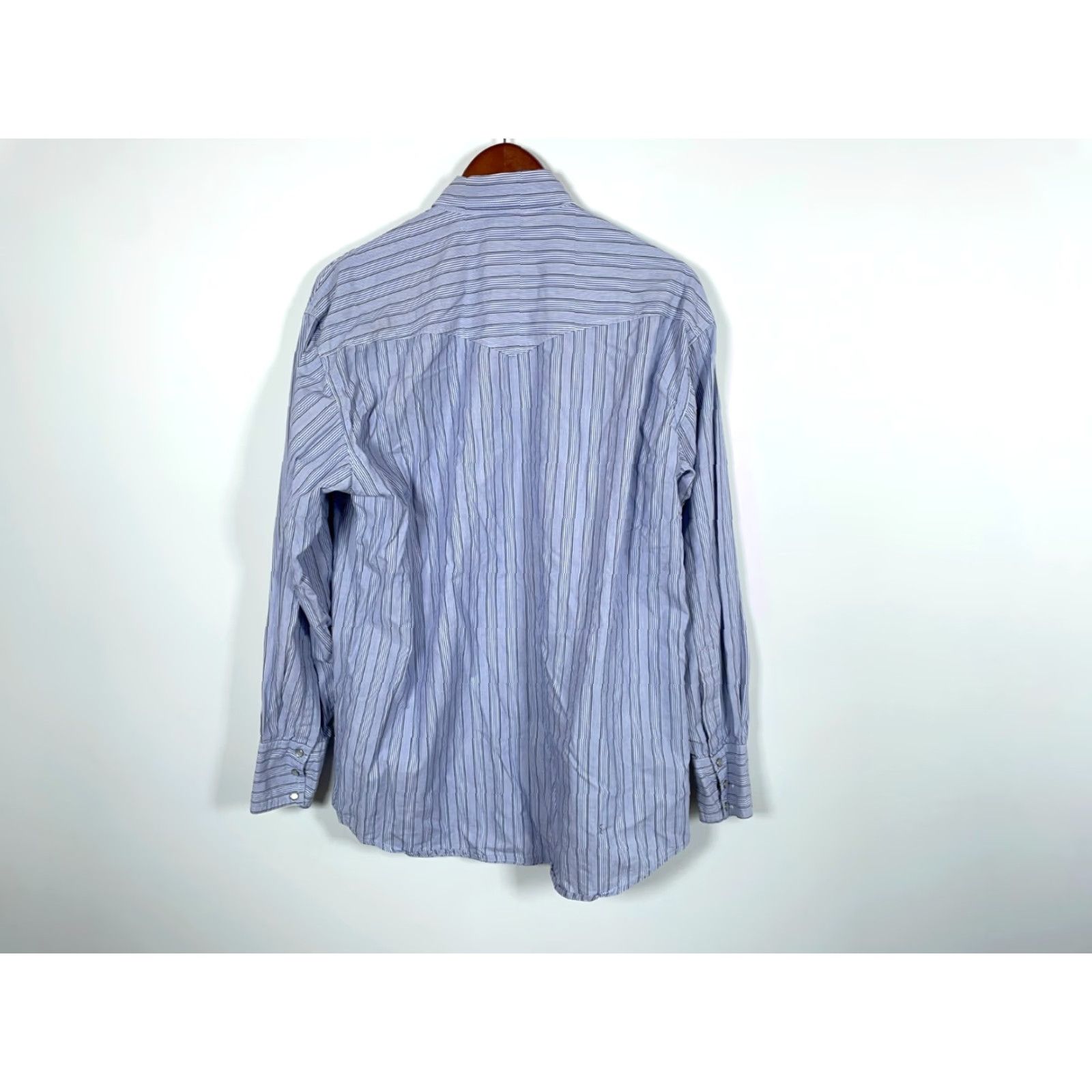 Justin Boots Justin Boots Western Shirt Adult Medium Blue Stripe Pearl Snap Button Up Mens Size US M / EU 48-50 / 2 - 2 Thumbnail