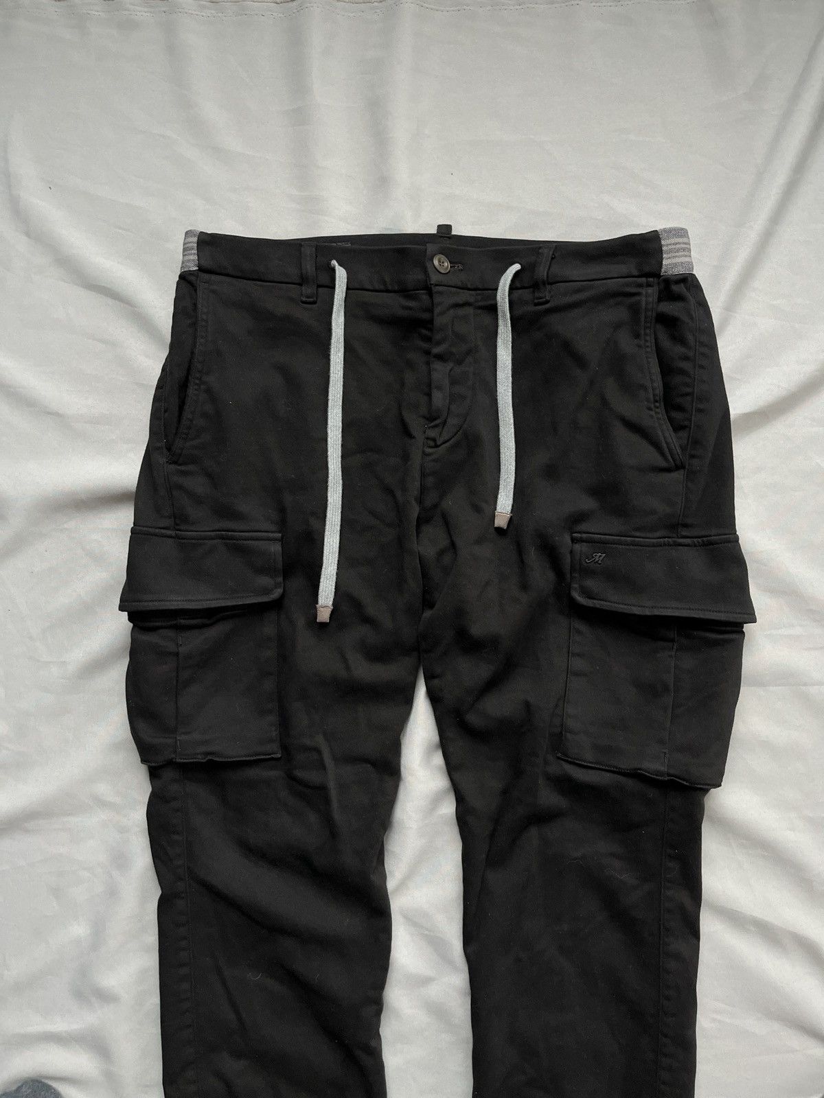 Mason's Mason's Chile Golf Cotton Jersey Carrot Cargo Black Pants Size US 34 / EU 50 - 2 Thumbnail
