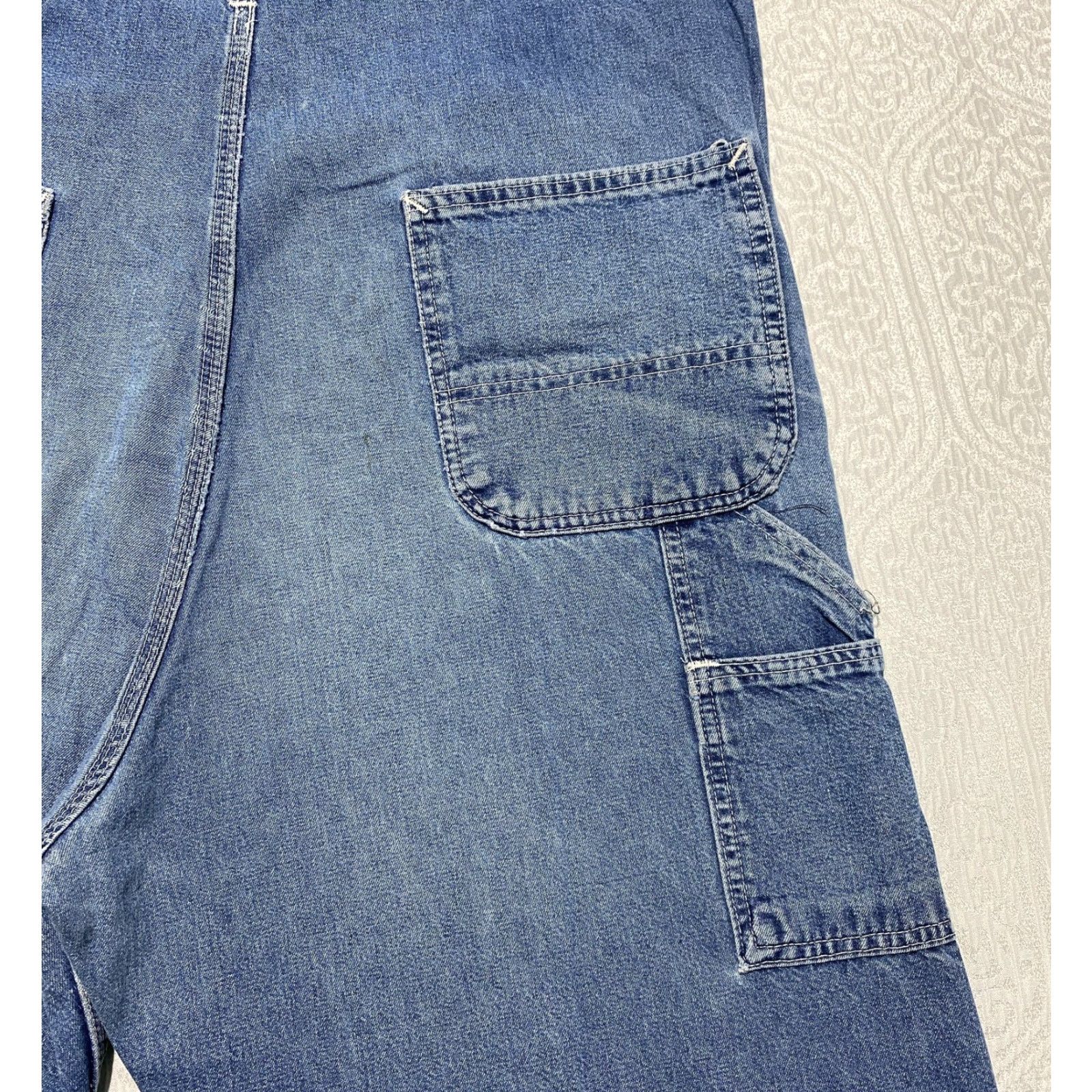 Carhartt VINTAGE Carhartt Overalls Mens 38x32 Denim Blue Bib Carpenter Workwear 90s USA Made Size US 38 / EU 54 - 7 Thumbnail
