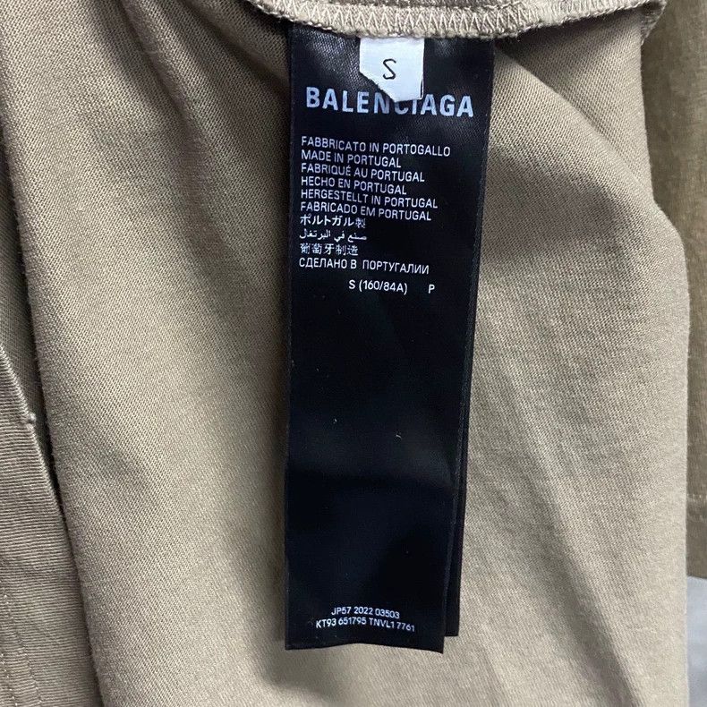 Balenciaga Balenciaga Taupe Printed Pattern Logo Short Sleeve Size US S / EU 44-46 / 1 - 4 Thumbnail
