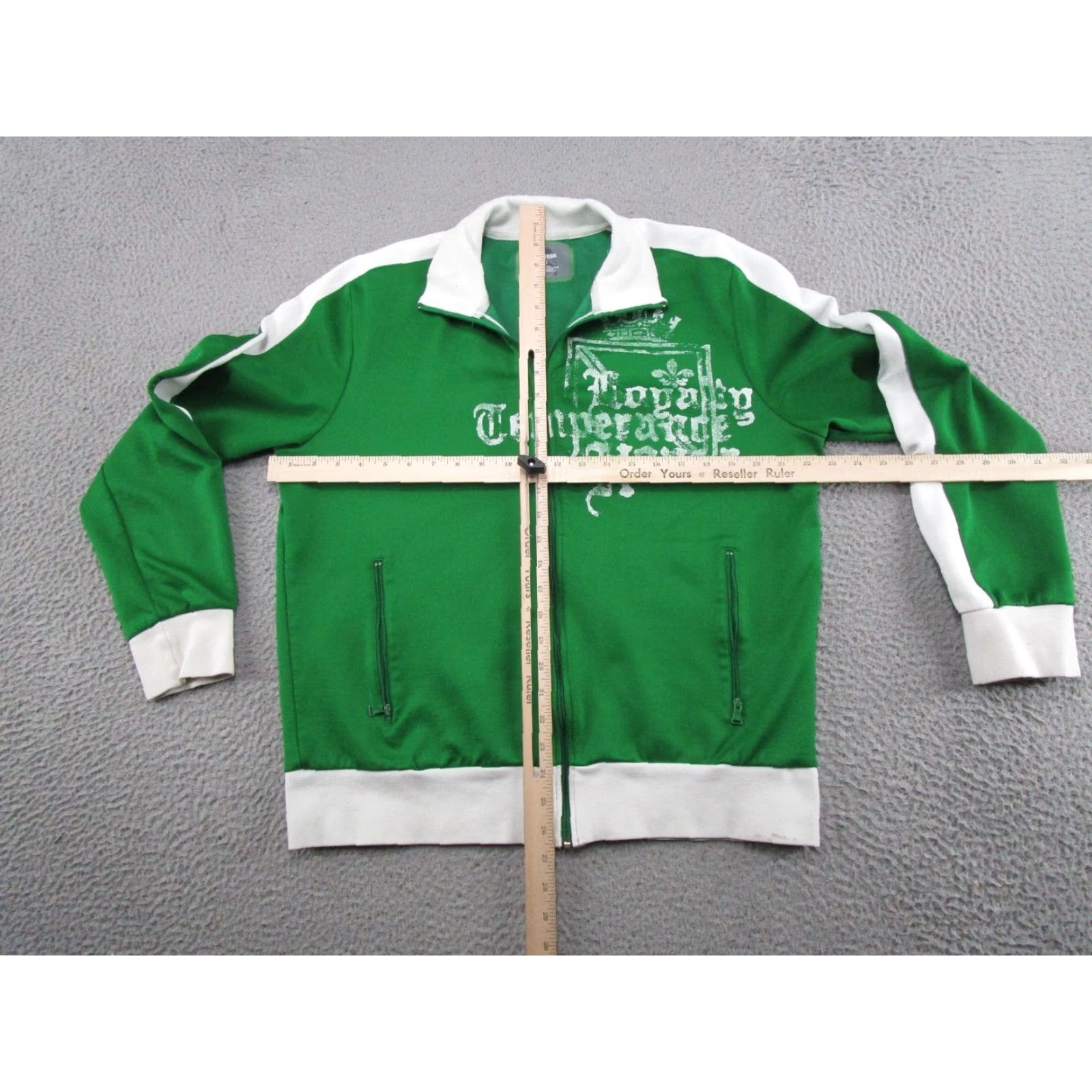 Express Express Mens Jacket Zipper Track Retro Y2K Style Green Size L - Soccer Futbol Read Size US L / EU 52-54 / 3 - 5 Thumbnail