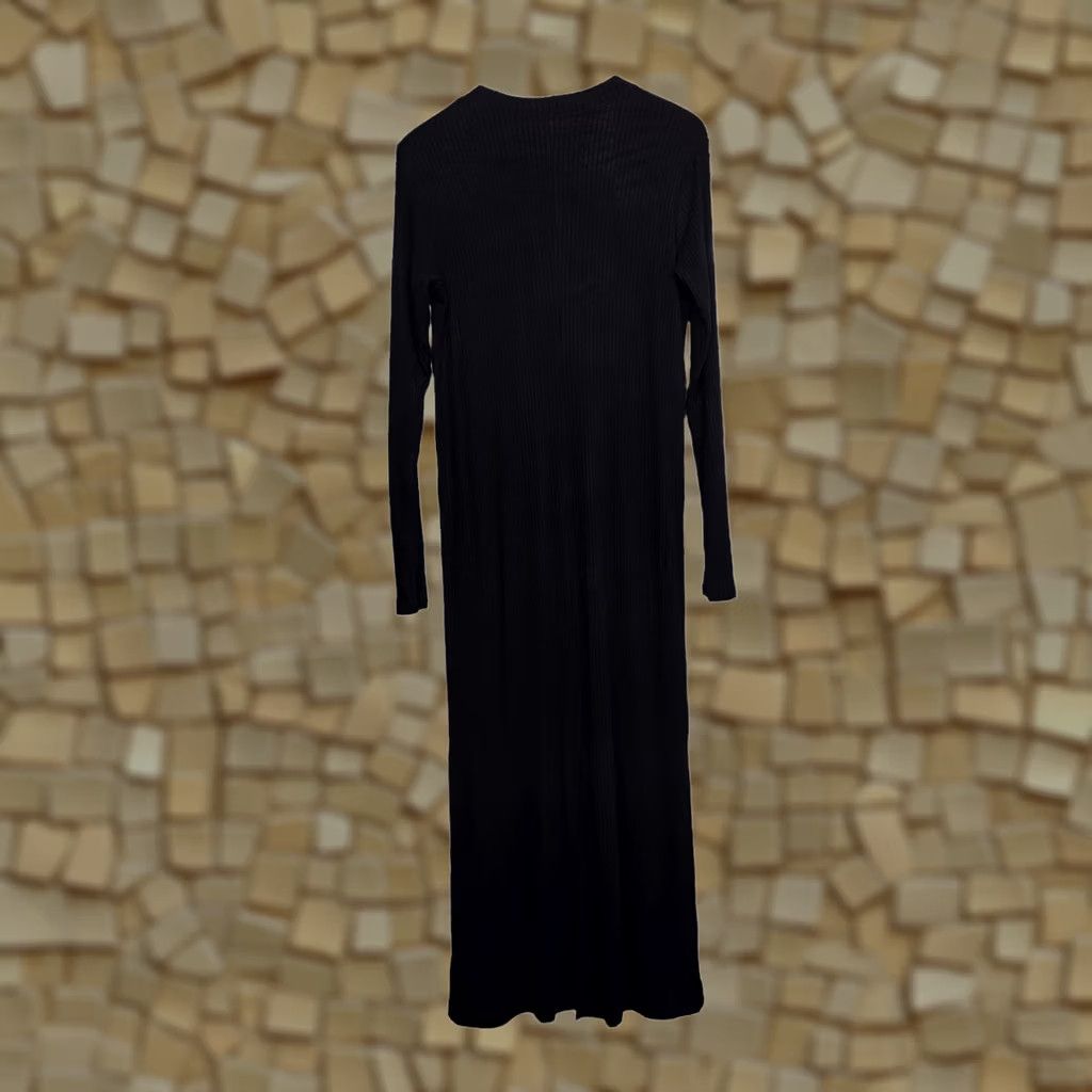 Velvet Velvet by Graham & Spencer Womens Dress Black XL Maxi Knit Stretch Rib Long Sleeve Round Neck Pullover Everyday/Holiday Size XL / US 12-14 / IT 48-50 - 1 Thumbnail