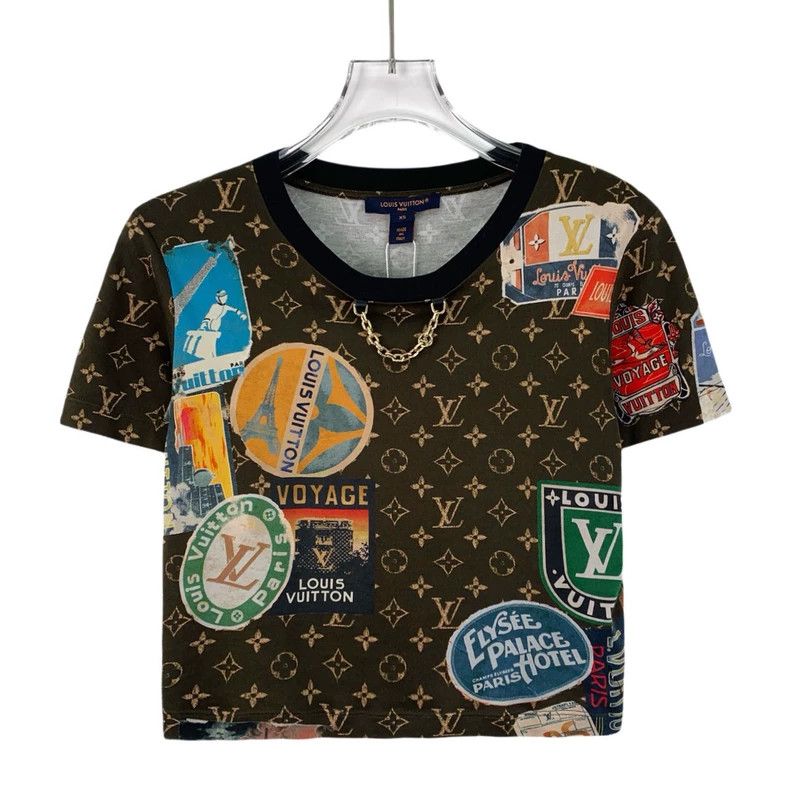 Louis Vuitton Louis Vuitton 24 brown logo full print cotton crewneck sho Size XS / US 0-2 / IT 36-38 - 1 Thumbnail
