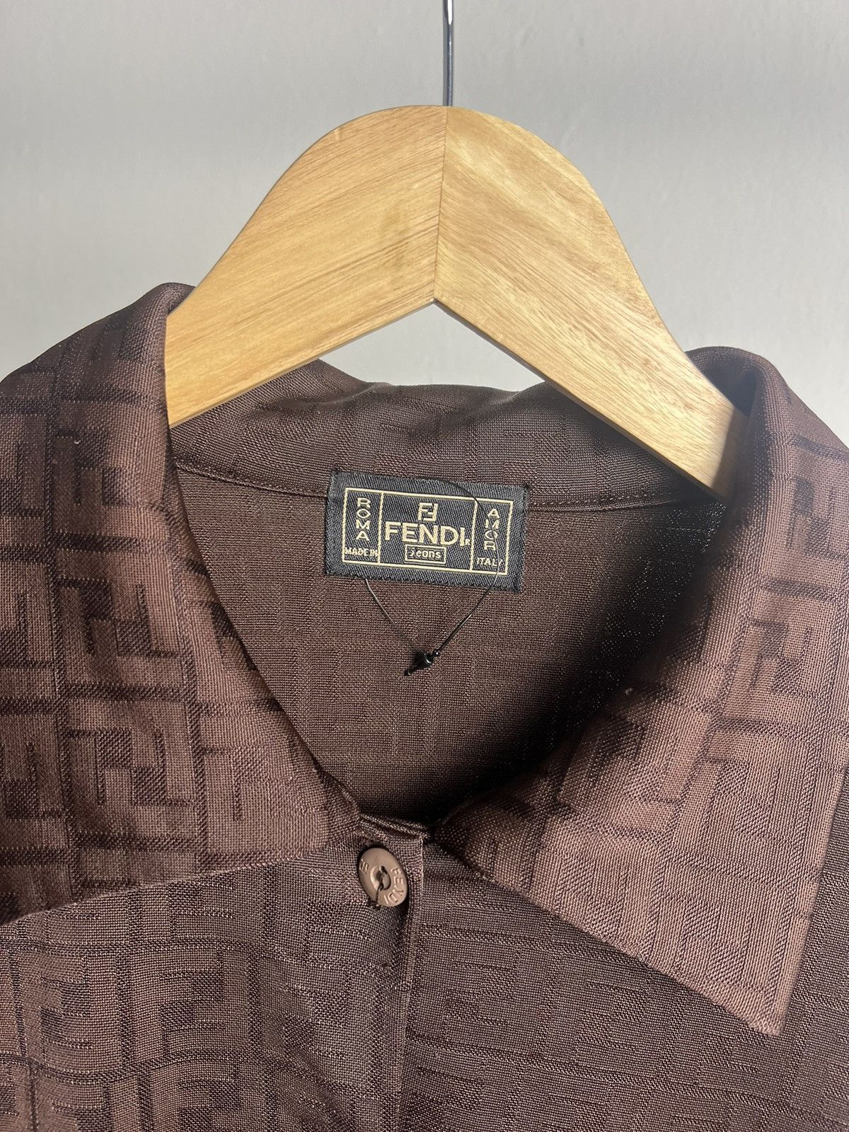 Fendi × Vintage Vintage Fendi Monogram FF Shirts Button-Up Size L / US 10 / IT 46 - 2 Thumbnail