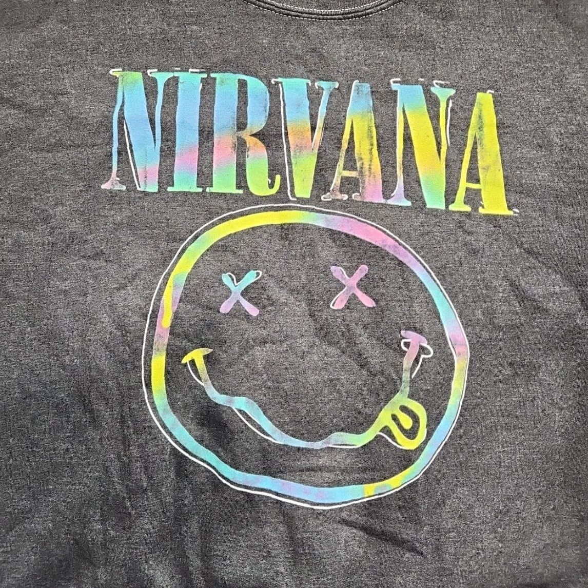 Vintage Nirvana Sweatshirt Women Small Dark Gray Pullover Graphic Print Crew Neck Pullover Casual Activewear Size S / US 4 / IT 40 - 2 Thumbnail