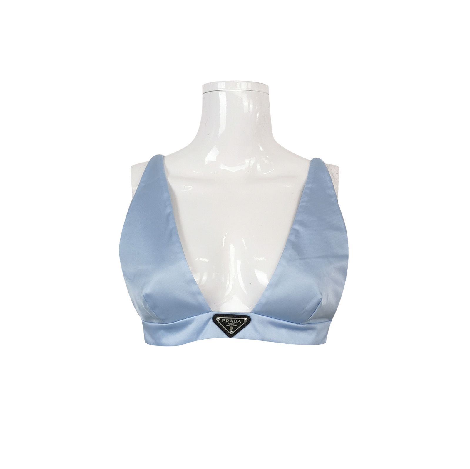 Prada Prada Light Blue Triangle Logo Vest 0089 Size L / US 10 / IT 46 - 1 Thumbnail