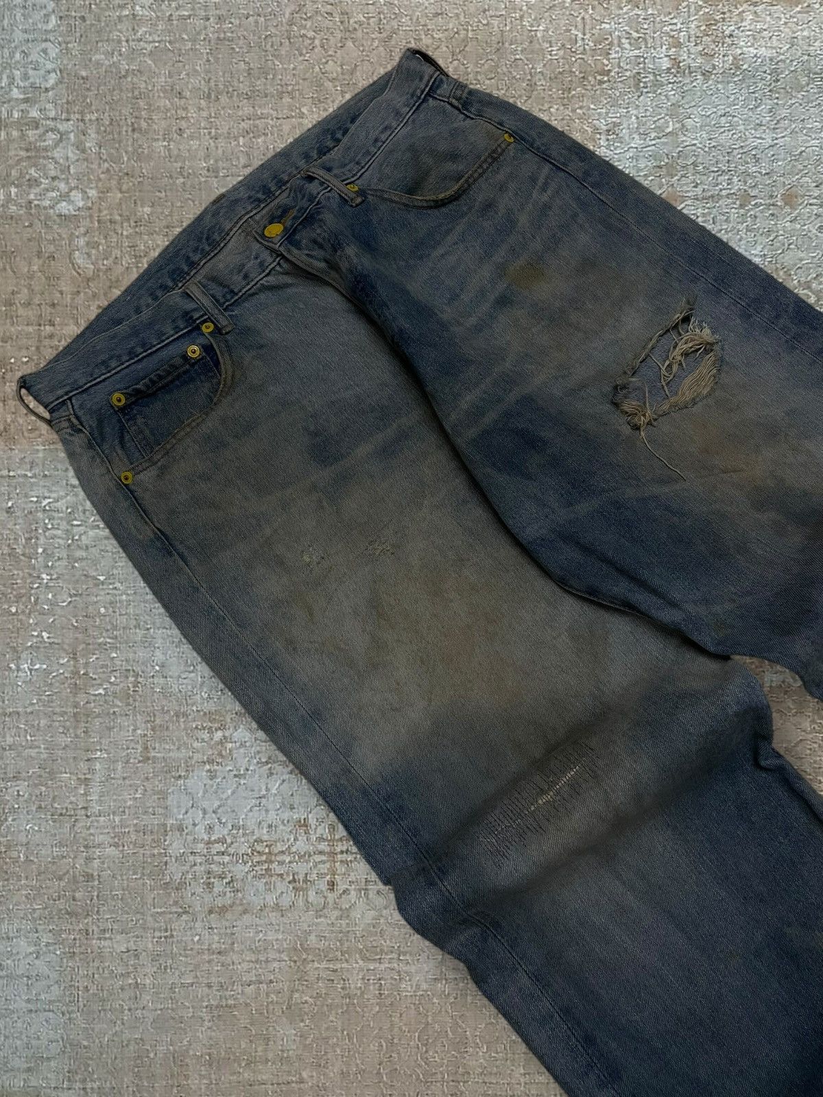 Swagger Vintage 1990s Designer Japan Swagger Mudwash Baggy Denim Size US 35 - 7 Thumbnail