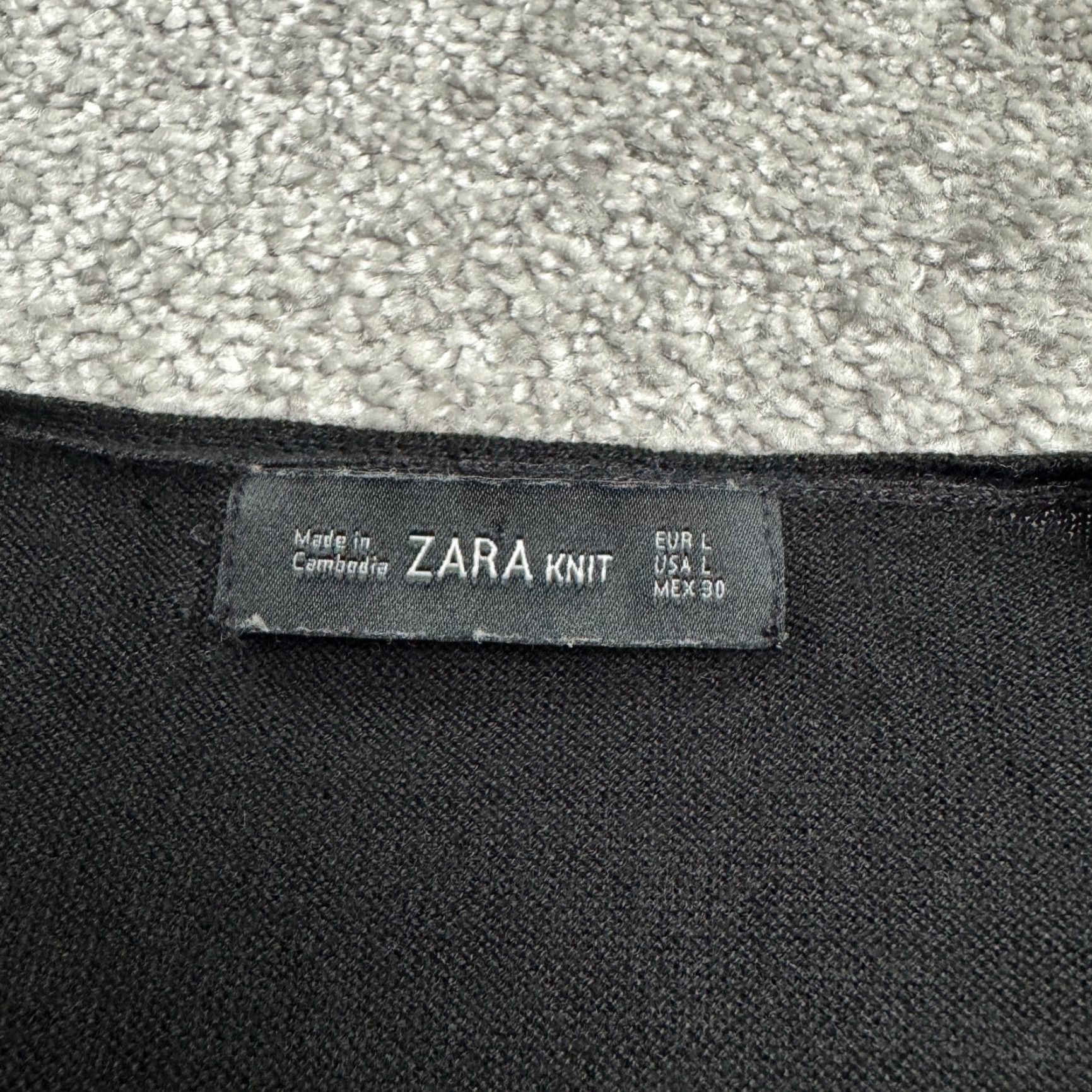 Zara Zara Womens Sweater V-Neck Hi-Lo Pullover Black Acrylic Blend Knit Casual Fall Winter Lady Large Size L / US 10 / IT 46 - 6 Thumbnail