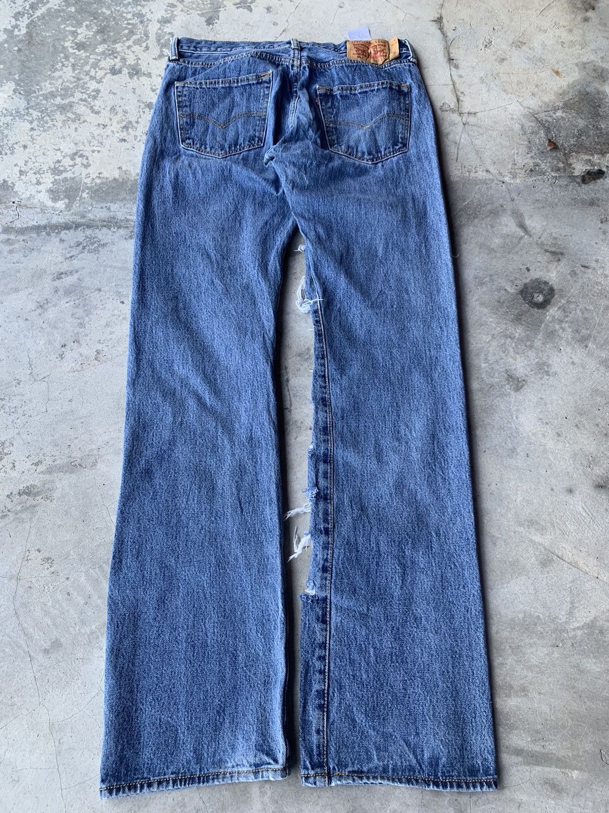Levi's Grunge heavy distressed Levi's 501 jeans. Size US 33 - 6 Thumbnail