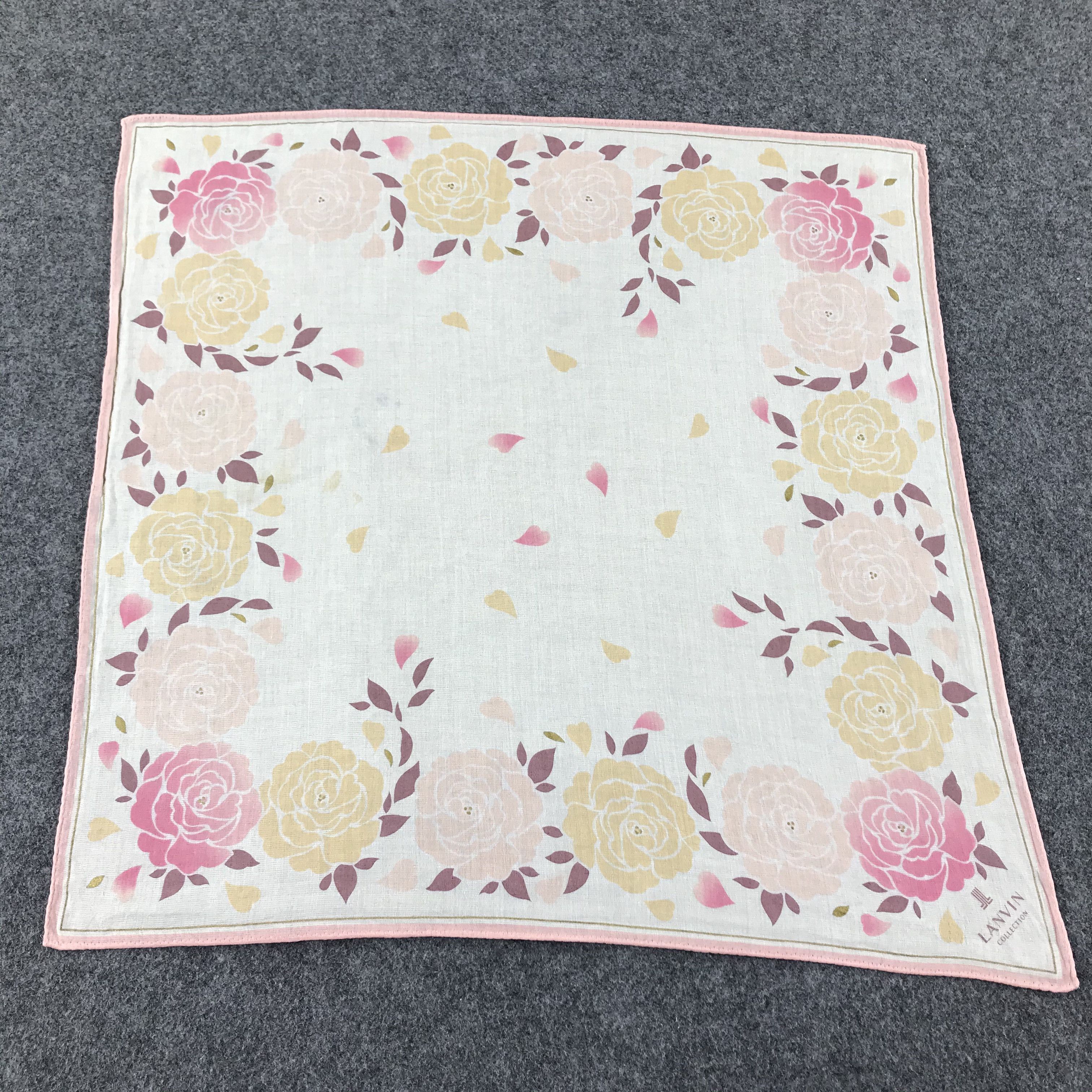 Lanvin × Vintage Lanvin Floral Handkerchief Neckerchief Bandana H263 Size ONE SIZE - 1 Thumbnail