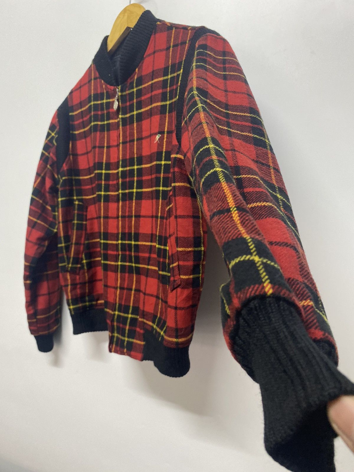 Japanese Brand Vintage Arnold Palmer by Renown Wool Plaid Bomber Jacket Size US M / EU 48-50 / 2 - 6 Thumbnail