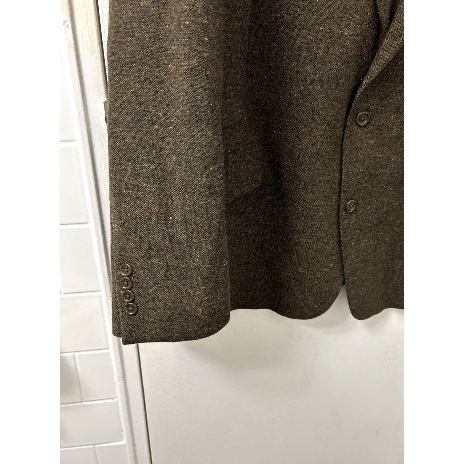 Lands' End Lands' End Sport Coat Blazer Mens 48 Brown Tweed Wool Two-Button Notch Lapel Regular Fit Jacket Size 48R - 5 Thumbnail