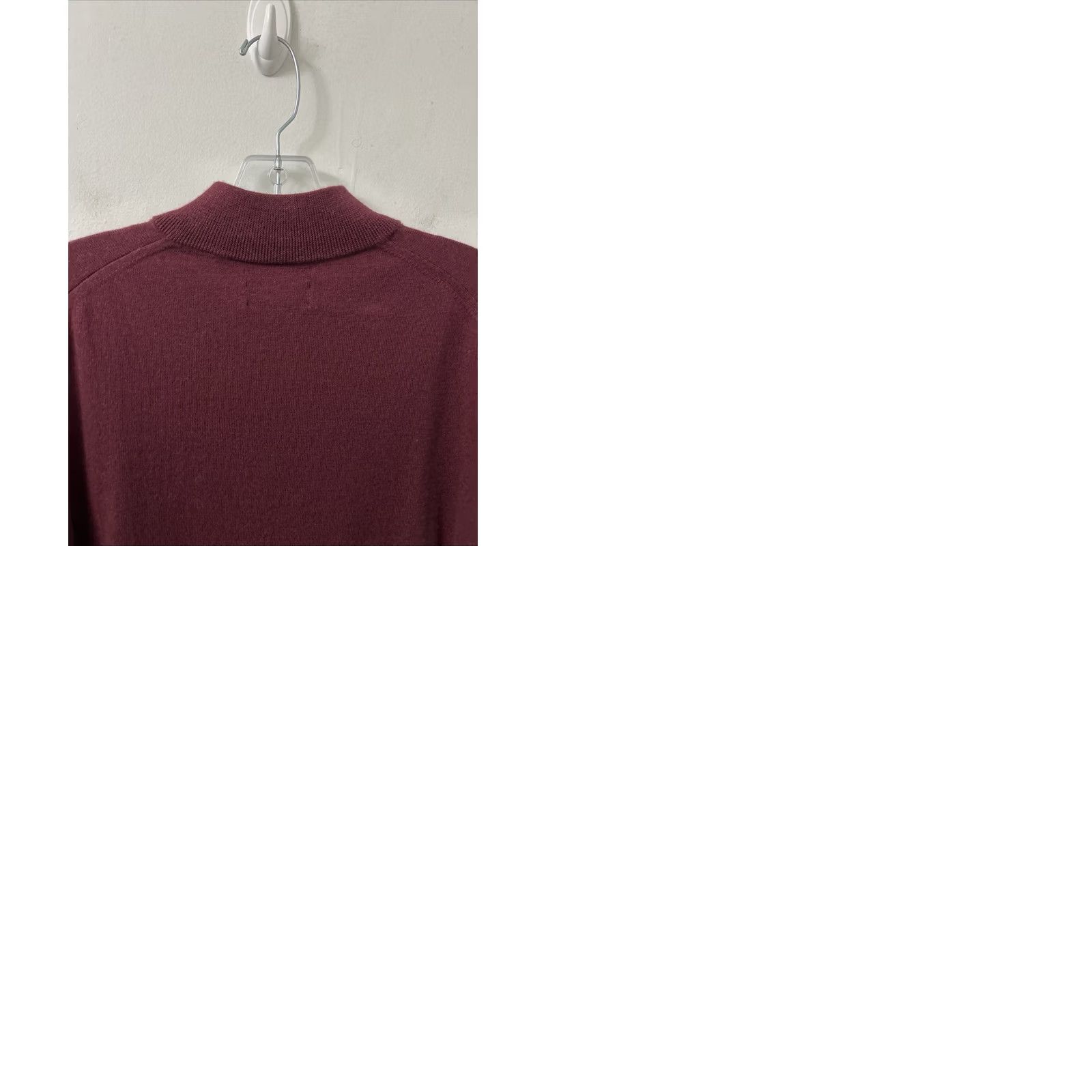 Nordstrom Nordstrom Mens XL Burgundy 100% Italian Merino Wool 1/4 Zip Sweater Pullover L/S Mock Neck Regular Fit Dry Clean Only Size US XL / EU 56 / 4 - 9 Thumbnail