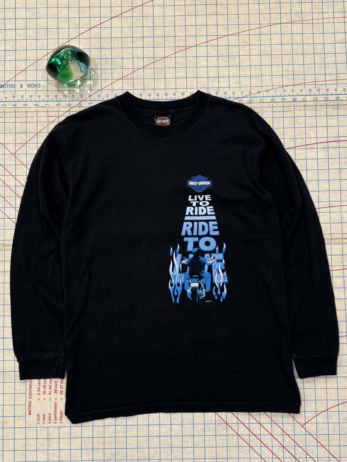 Harley Davidson Harley Davidson Live To Ride Flame Long Sleeve With Flaw Lrg Size US L / EU 52-54 / 3 - 1 Thumbnail