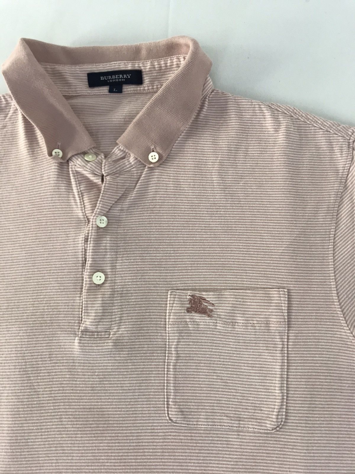 Burberry Burberry London Soft Striped Single Pocket Polo Tee Size US M / EU 48-50 / 2 - 4 Thumbnail