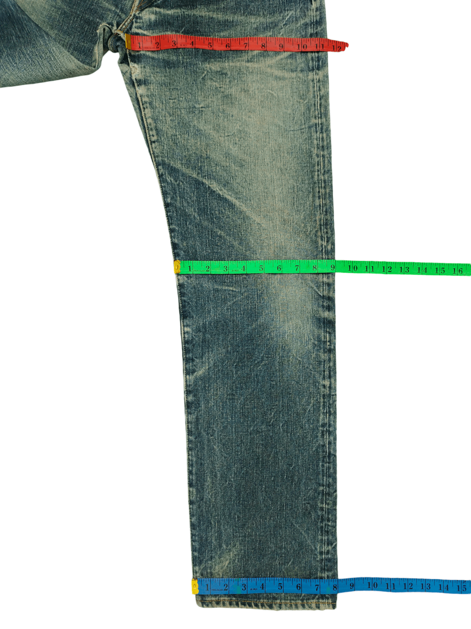 Burgus Plus 1990s Burgus Plus Lot 757 Distress Faded Selvedge Jeans Size US 32 / EU 48 - 6 Thumbnail