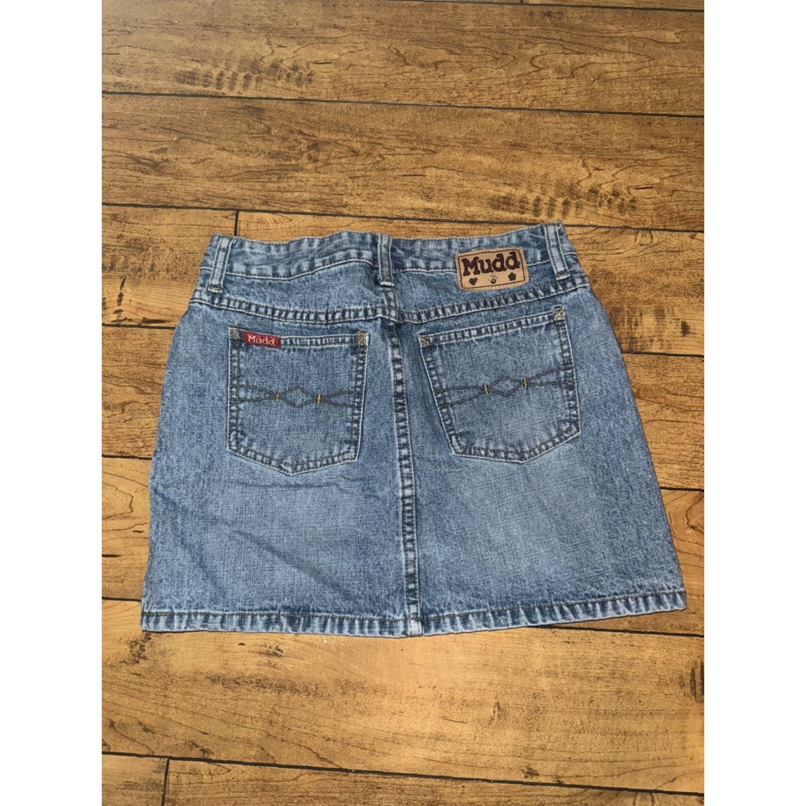 Denime VINTAGE Mudd Denim Skirt Skirt Women 3 Blue Mini 28in Y2K Short Mens? Wait. Size 26" / US 2 / IT 38 - 4 Thumbnail