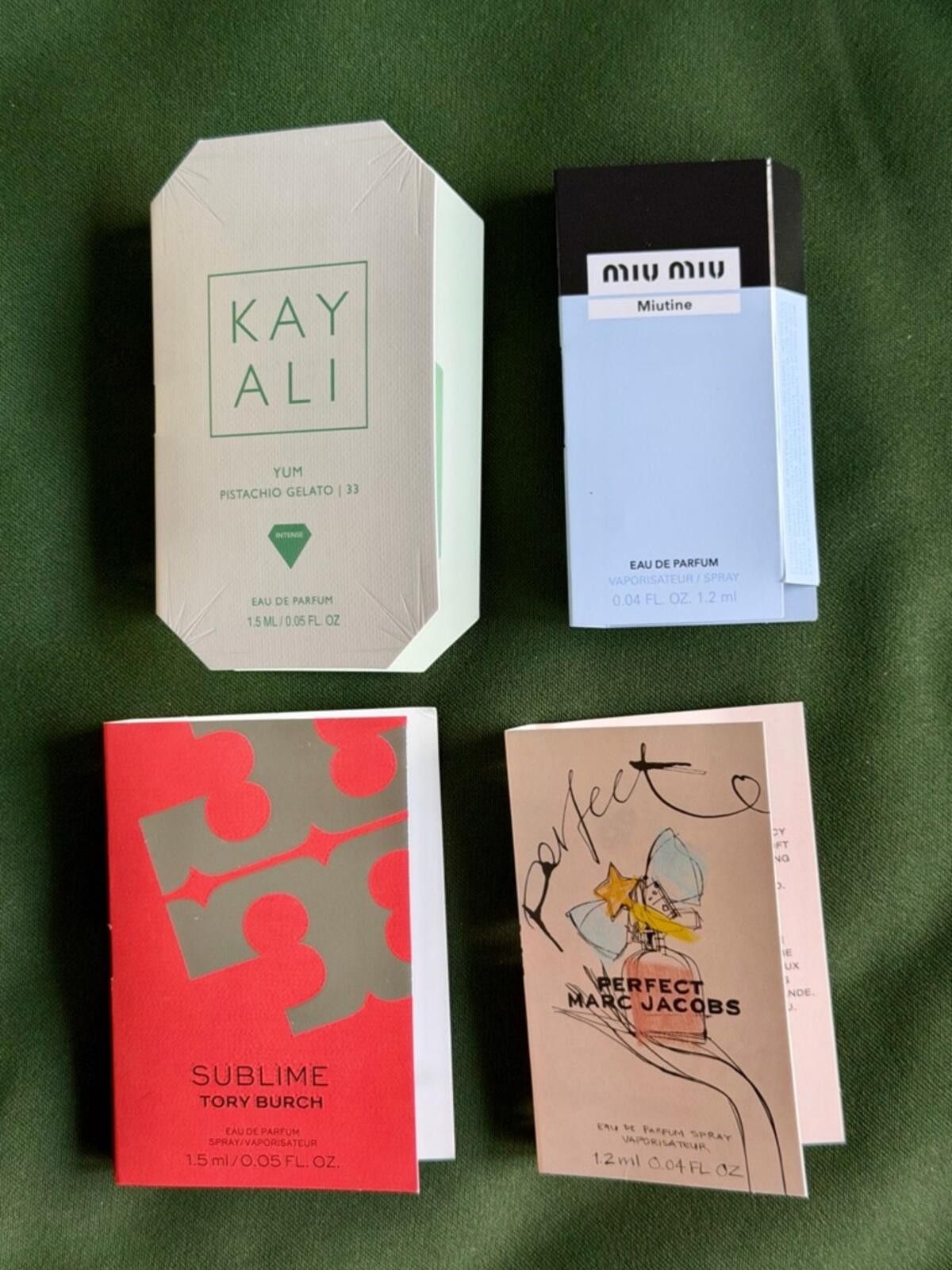 Miu Miu Designer Kayali MiuMiu Tory Burch Marc Jacobs Sample Set 4pc Size ONE SIZE - 1 Thumbnail