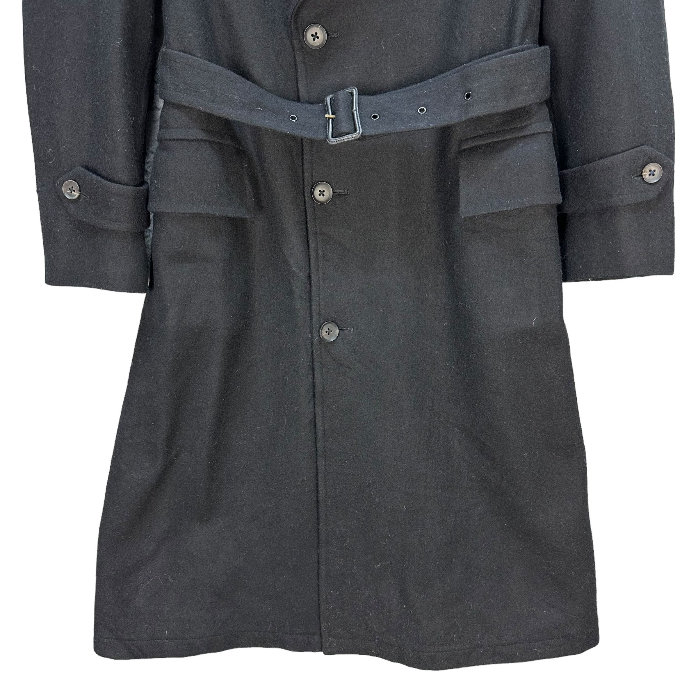 SCYE SYCE Double Collar Black Wool Belted Long Coat #A41-0937 Size S / US 4 / IT 40 - 3 Thumbnail