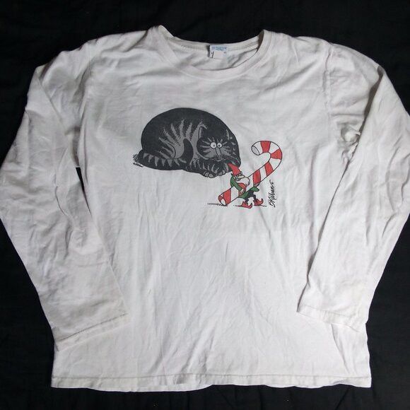 Other Vintage Crazy Shirts Kliban Cat Christmas T-Shirt Size M / US 6-8 / IT 42-44 - 2 Thumbnail