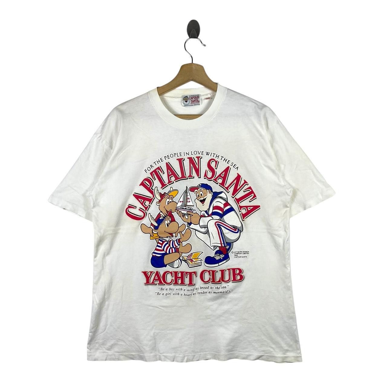 Vintage Vintage 90’ CAPTAIN SANTA ISLAND Yacht Cartoon Tee Shirt Size L / US 10 / IT 46 - 1 Thumbnail
