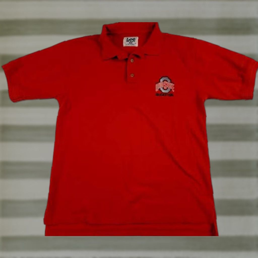 Vintage Lee Sport Ohio State Buckeyes Button-Up Polo Shirt M Short Sleeve Red Knit Size US M / EU 48-50 / 2 - 1 Thumbnail