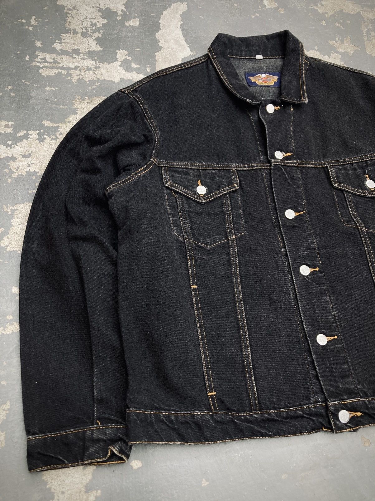 Harley Davidson Vintage Harley Davidson Denim Trucker Jacket Size US XL / EU 56 / 4 - 3 Thumbnail